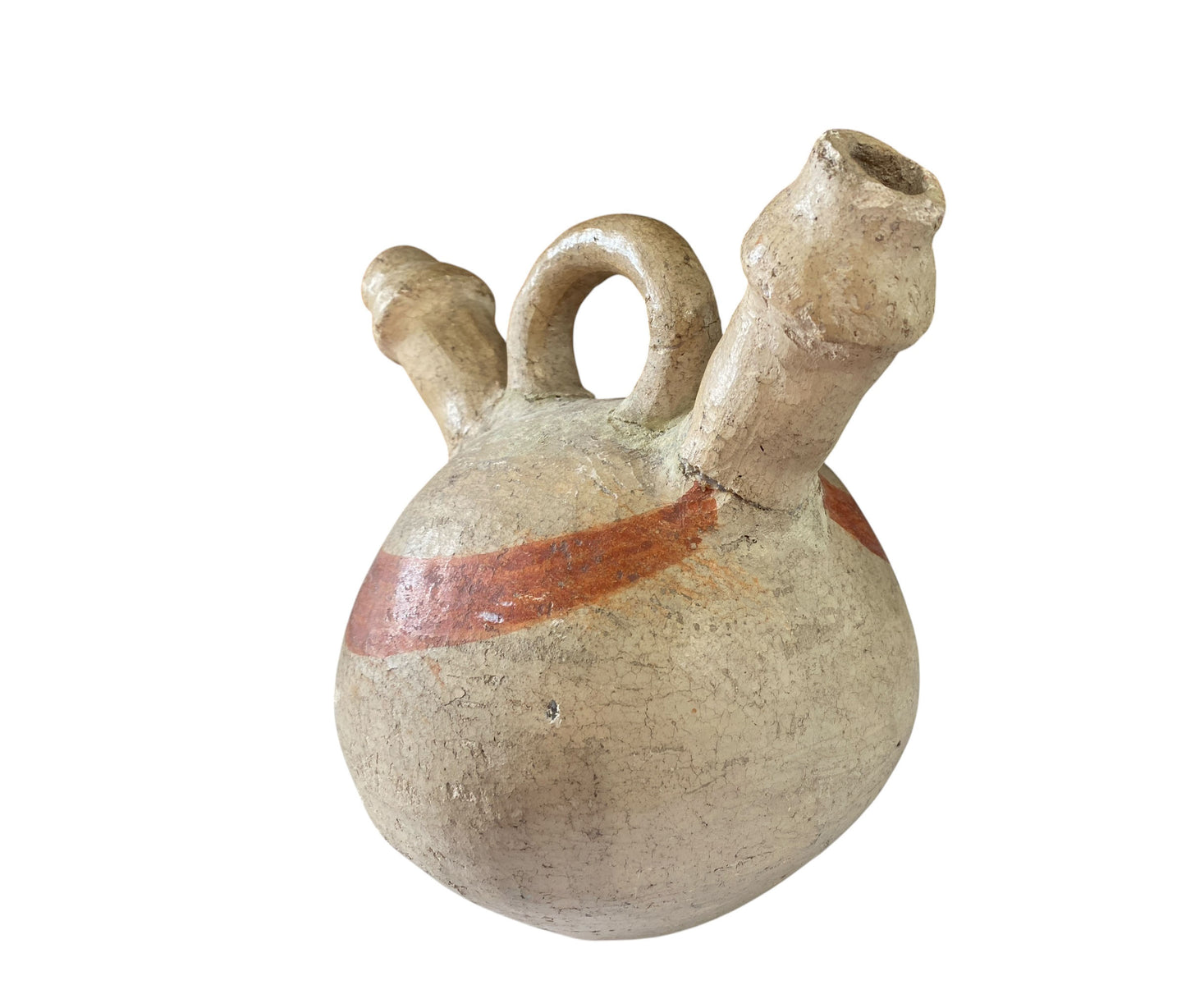 #6177 Rare South American  Old Pottery, Clay vessel Jar 8.75" H