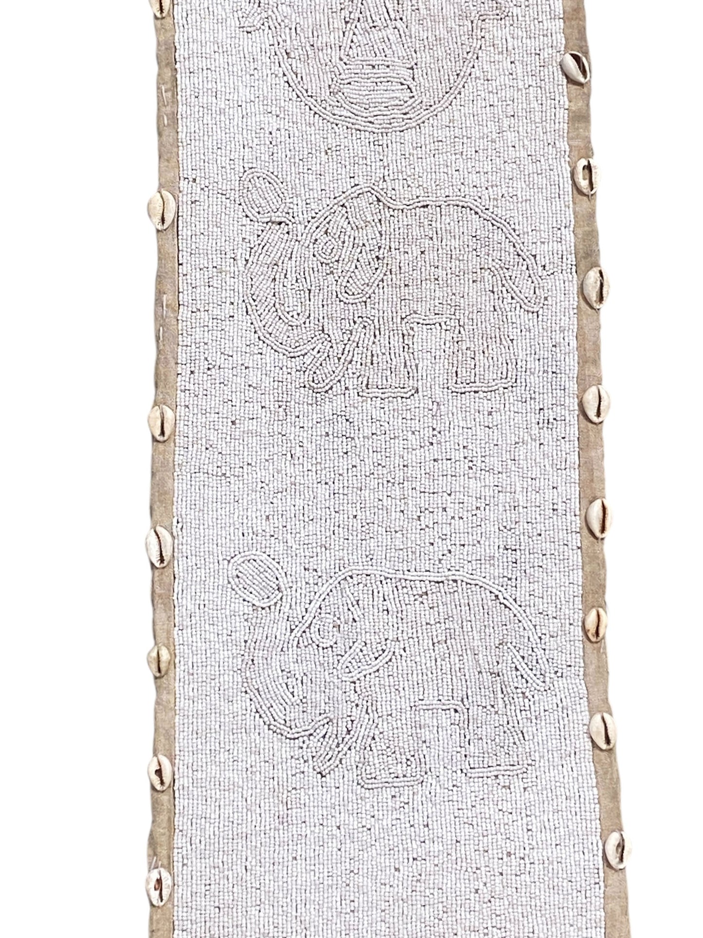 #5592 Vintage  African Yoruba Tribe Beaded King Belt Sash 65" H Wall Hanging