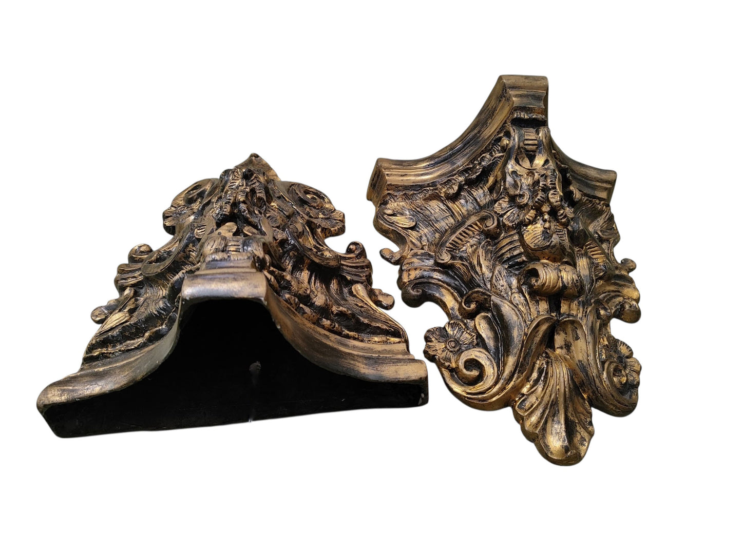 #34 Ornate Rococo Style Wall Sconces Pair 13.5" H
