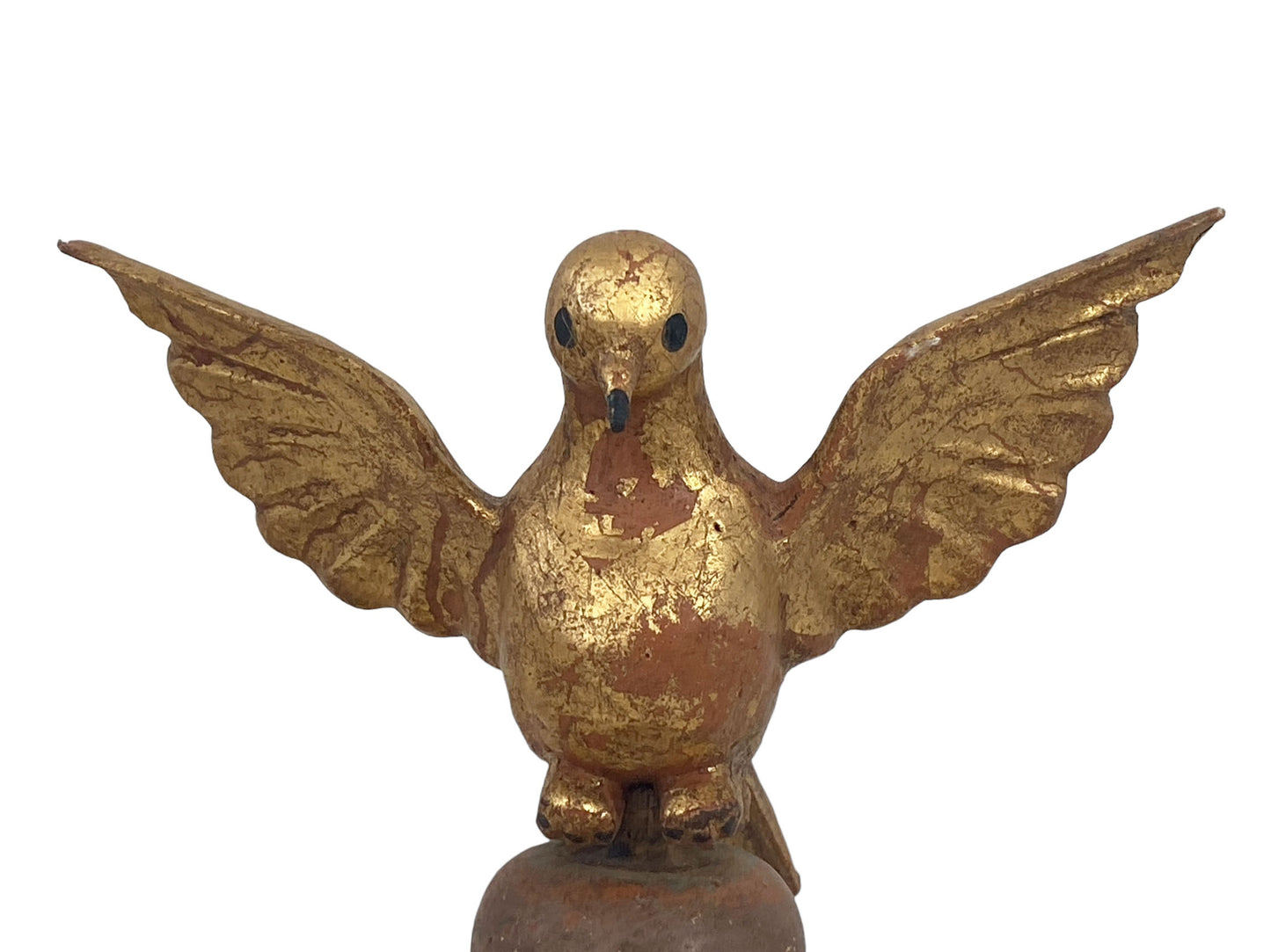 #6128 Carved Wood Dove the Holy Spirit Sculpture on Finial 7" H