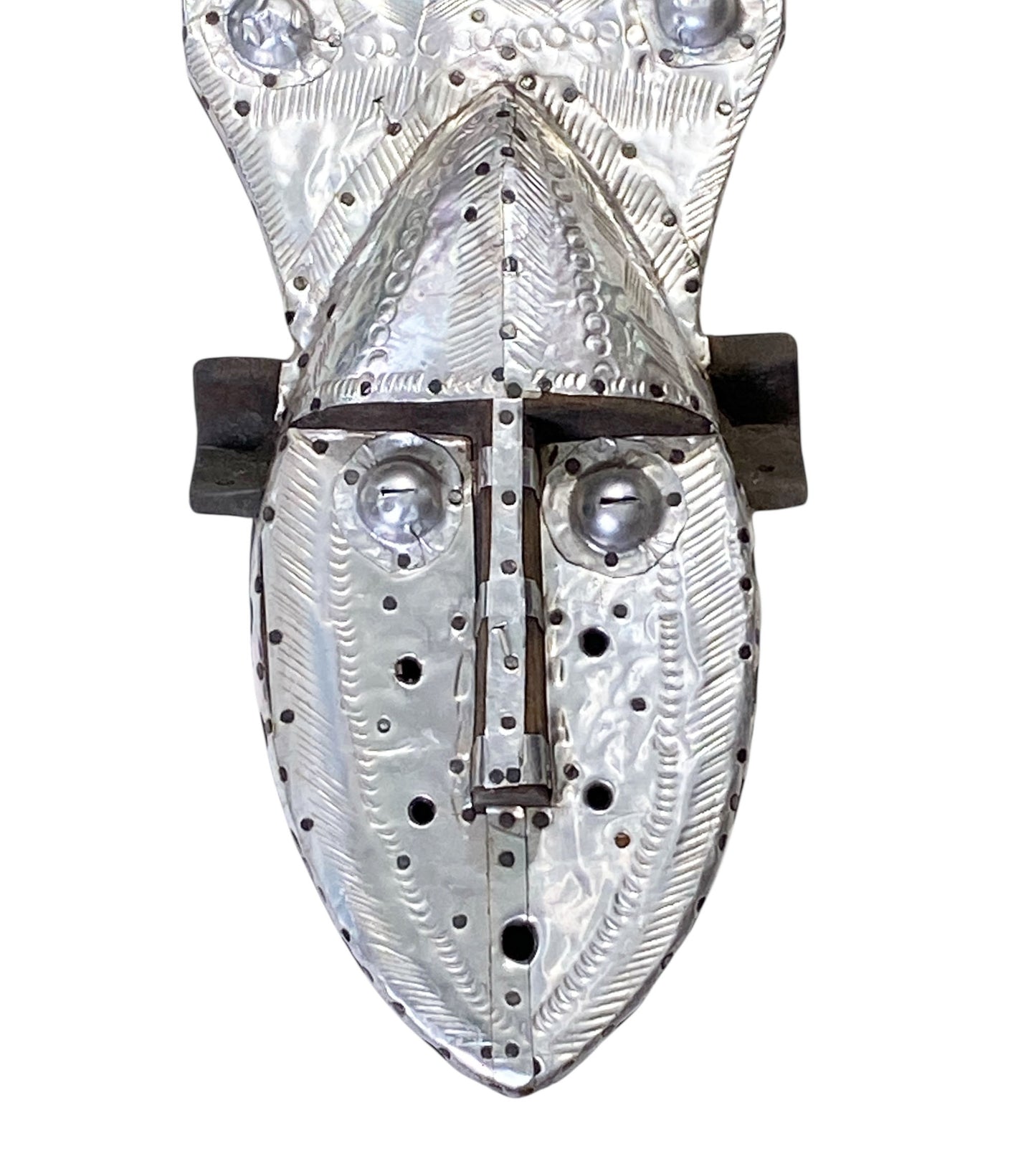 #7036 African Bamana Ntomo Marka Mask W/ Aluminum 21" H
