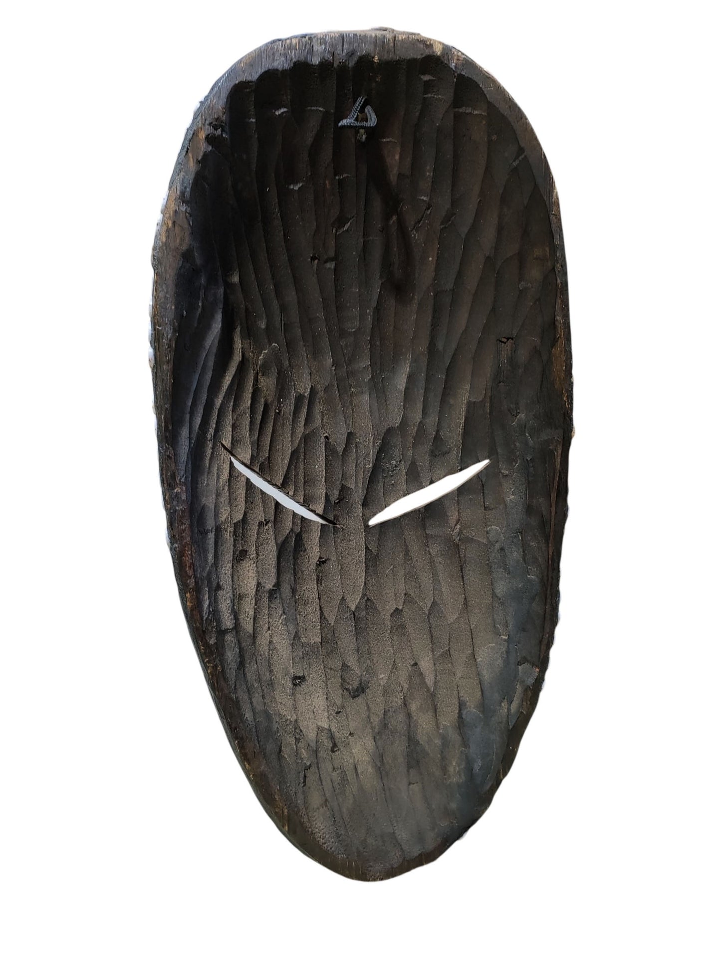 #6835  Large African  Beaded Ghana Bakota Hand Carved  Mask Wall Art 30.5" H