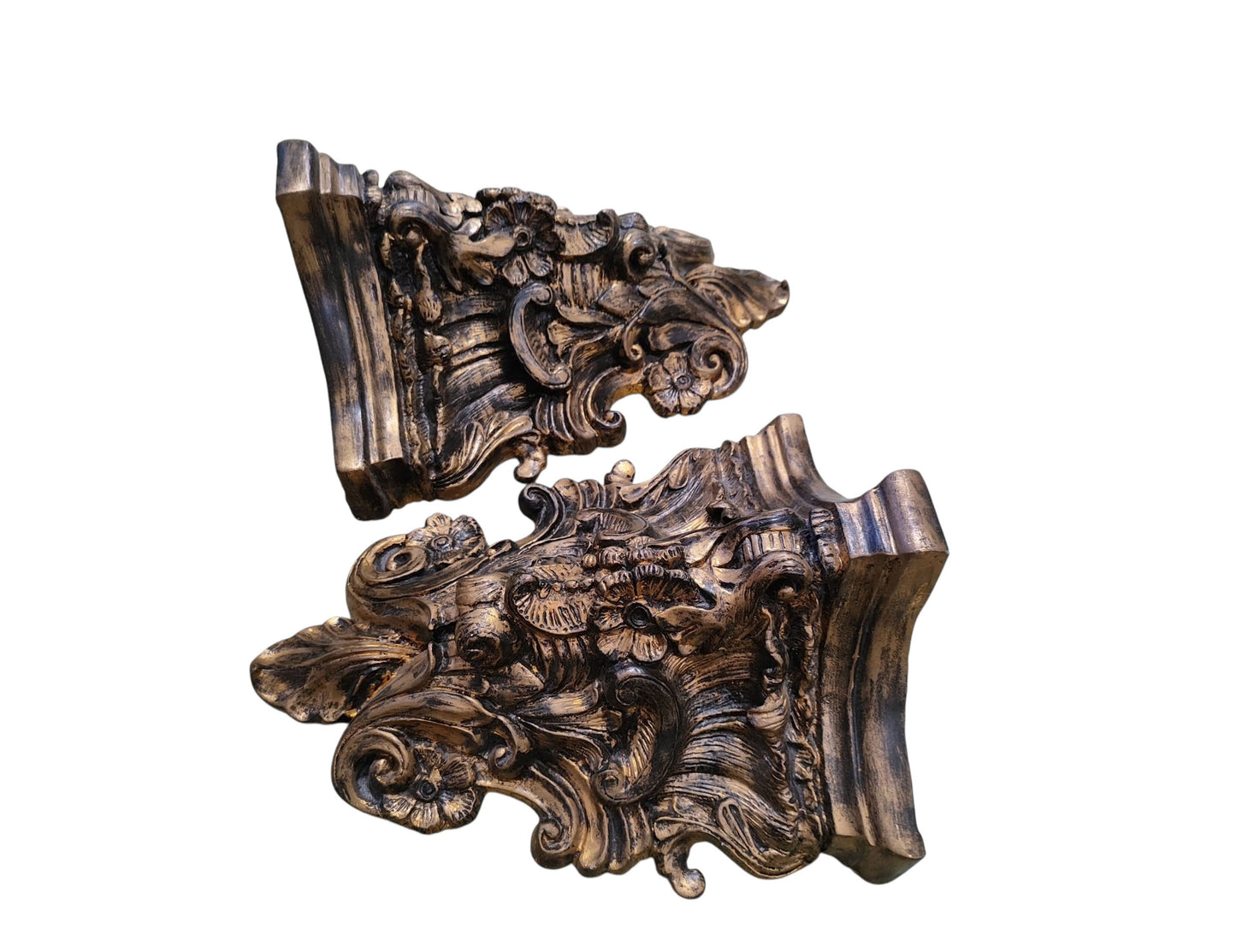 #34 Ornate Rococo Style Wall Sconces Pair 13.5" H