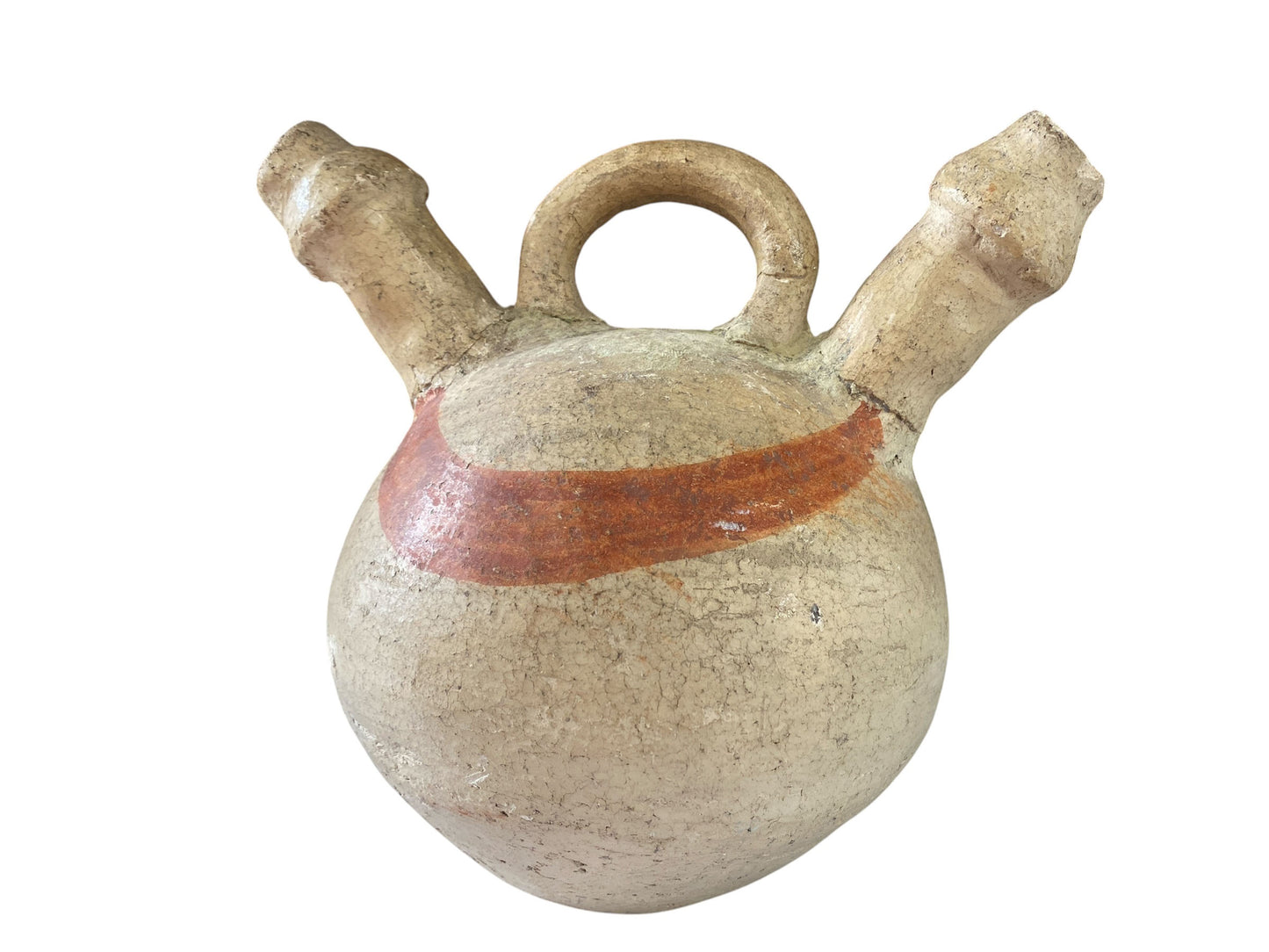 #6177 Rare South American  Old Pottery, Clay vessel Jar 8.75" H