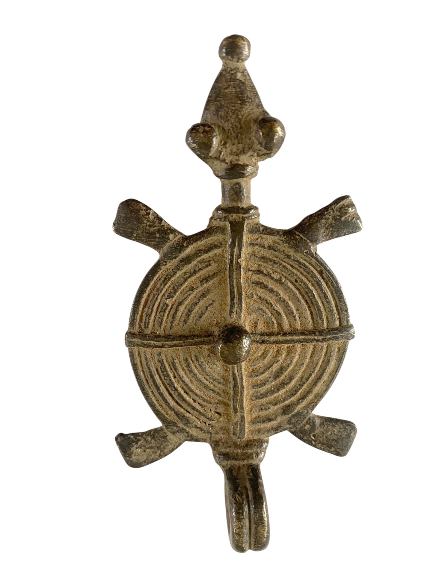 #1183 Gan Bronze Gold Weight/Amulet Pendant of a Turtle  Burkina Faso Africa 3.75" H