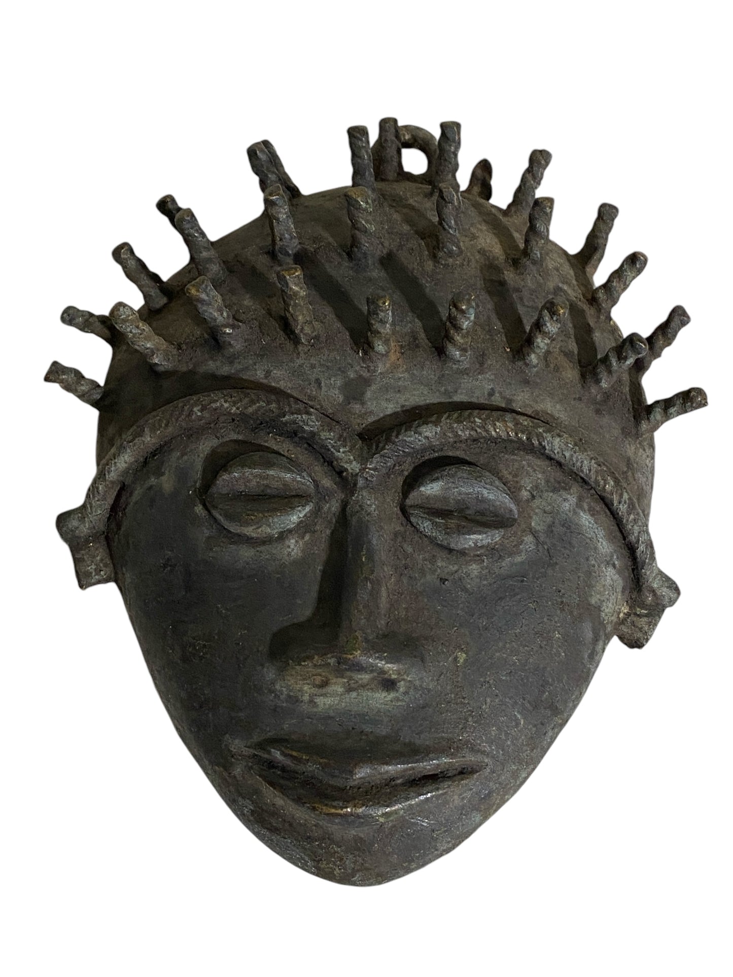 # 6259 African Baule Bronze Passport Mask 7.25" h