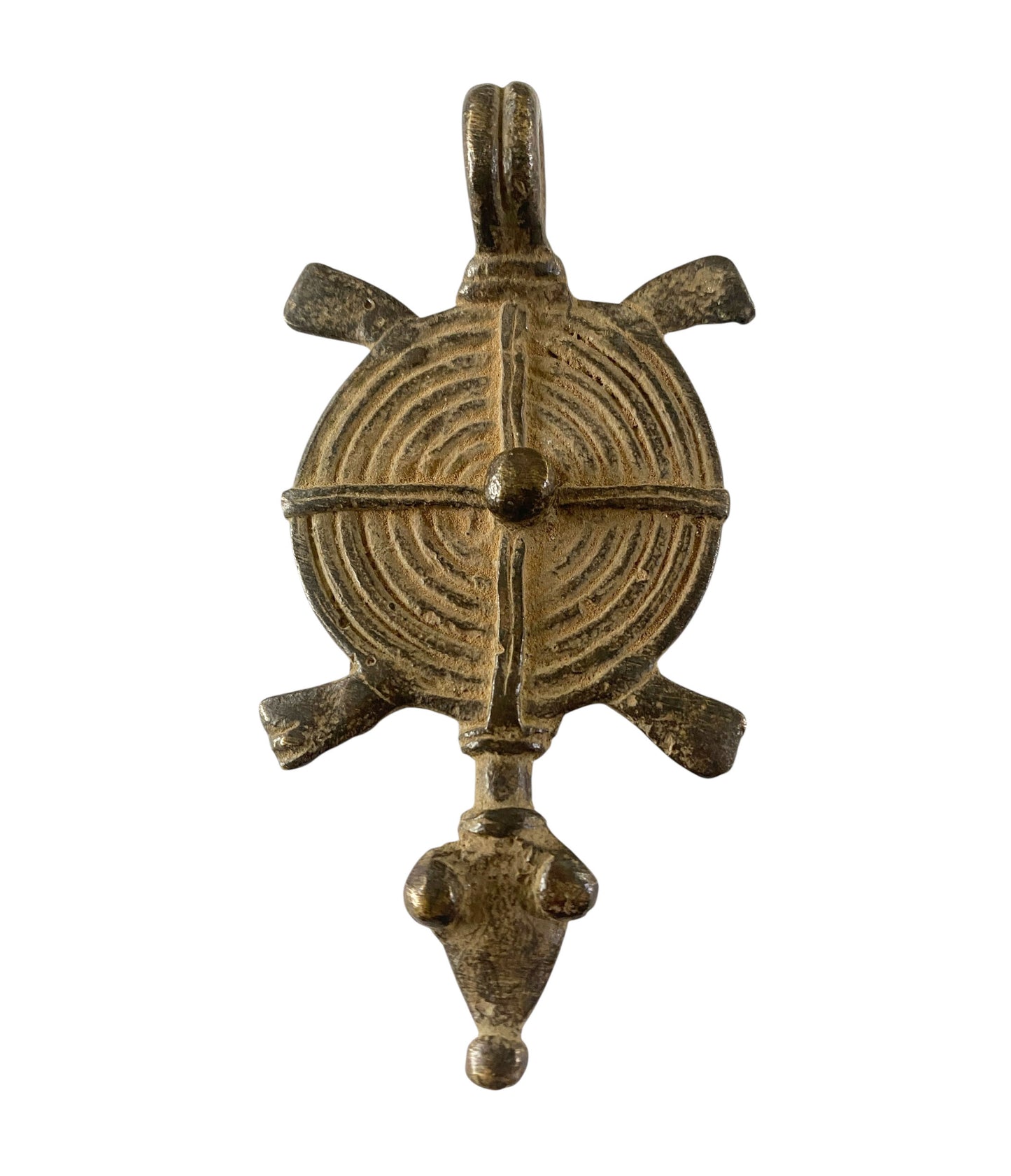 #1183 Gan Bronze Gold Weight/Amulet Pendant of a Turtle  Burkina Faso Africa 3.75" H