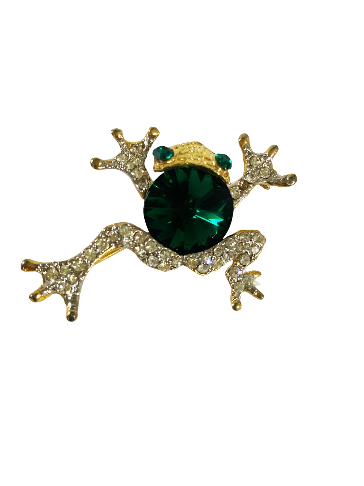 #5935 Vintage Gold Toned  Frog  Brooch Pin  1.5" H
