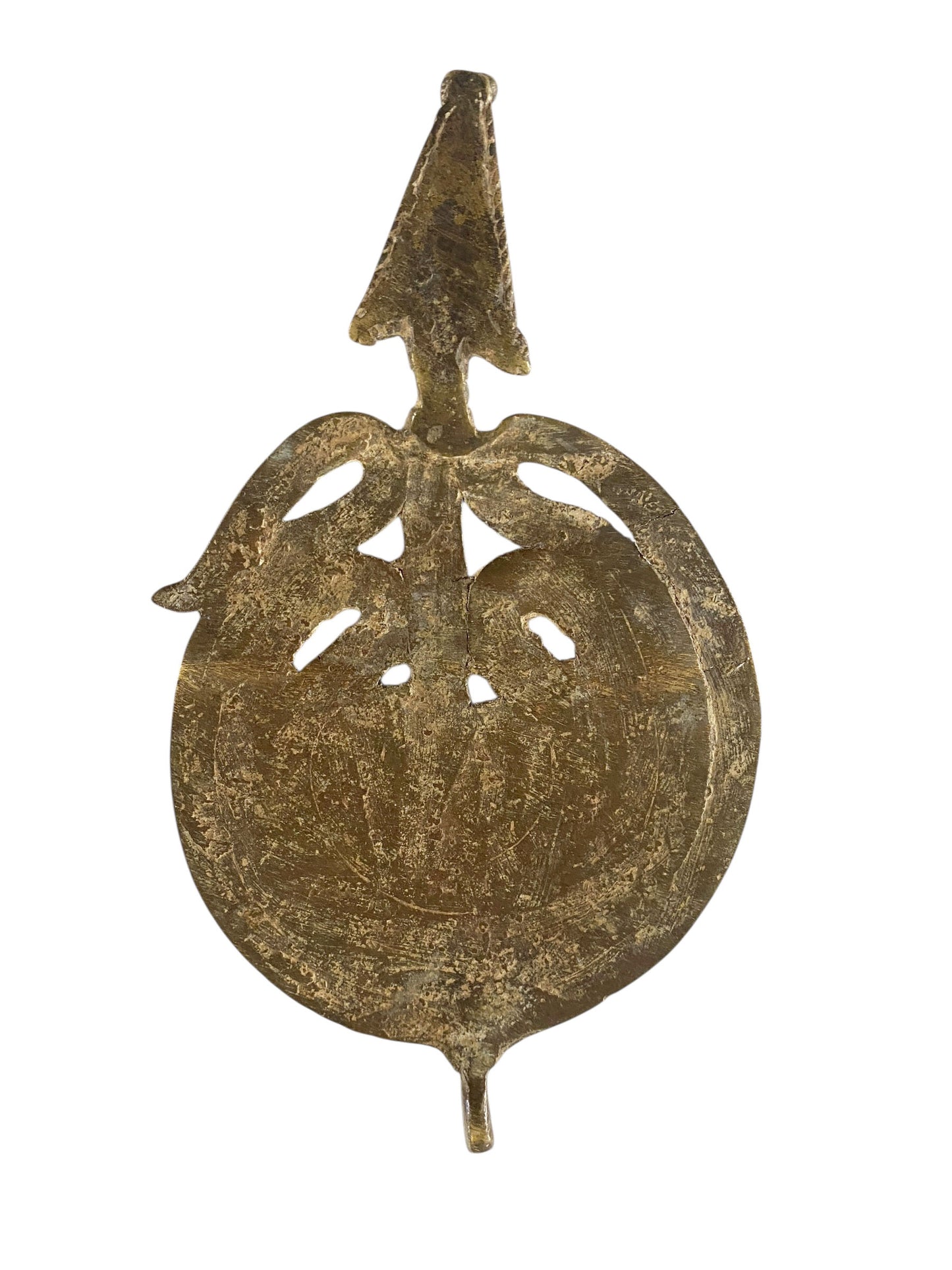 #1182 Superb Gan Bronze Amulet Pendant of Ornate Serpent Burkina Faso Africa 7" H