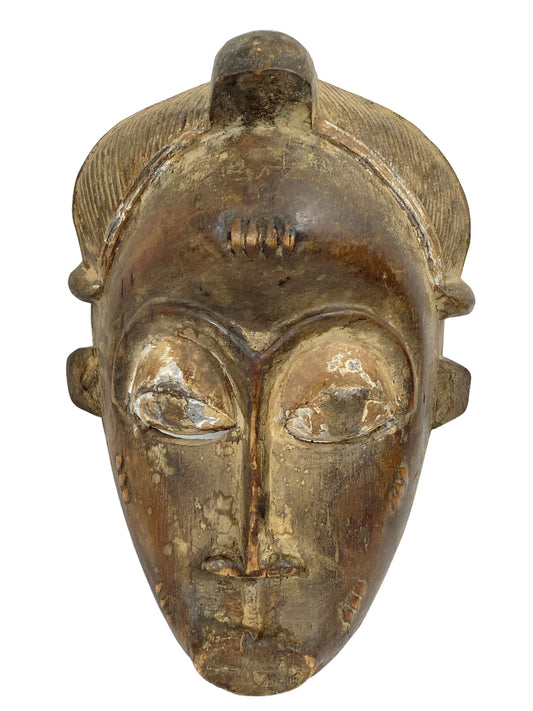 #5996  Vintage  African Baule Portrait Mask Cote D'ivoire 13" H