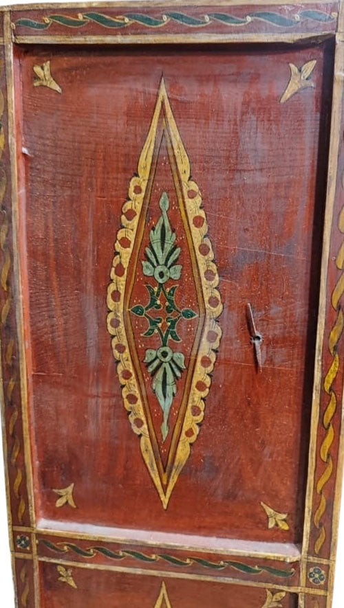 #196  Vintage Moroccan Arabesque design Hand-painted wall hanging  W/Doors  58.5" H