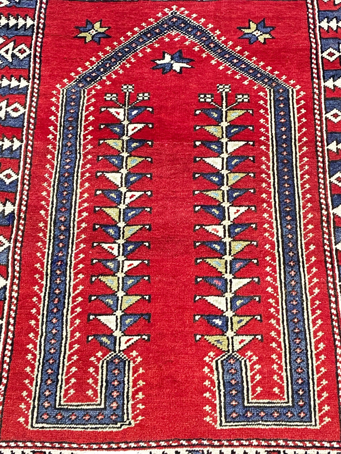 #3709  Caucasian Kazak Prayer Rug 4'4" by 3'2"