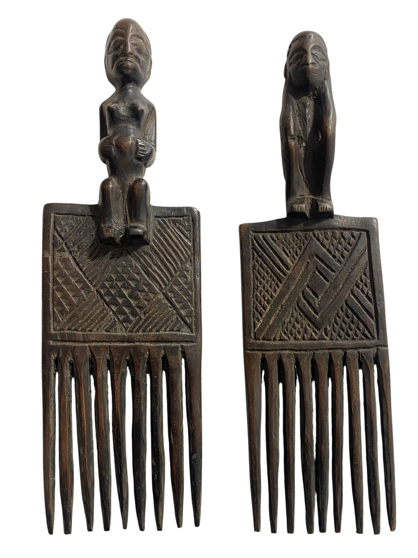 #1121 Hemba Wedding Combs w/ Couple Figures Congo S/2