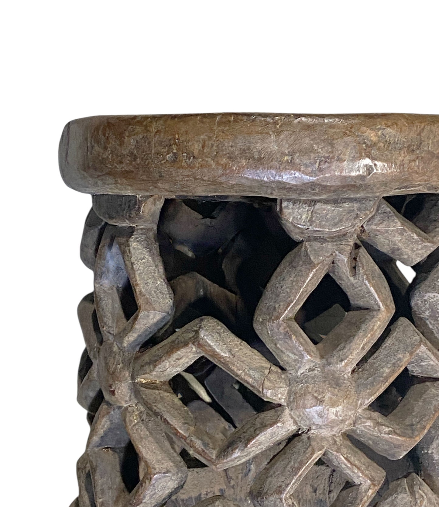 #6071 Vintage  African Bamileke  Stool/Table 12.5" H