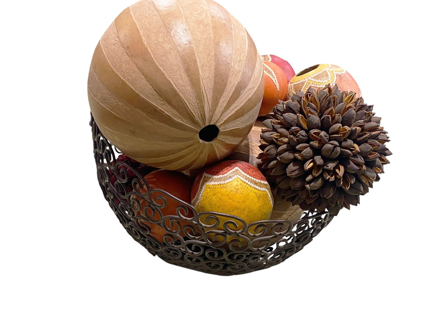 # 1A Iron Basket With 10 Decorative Balls