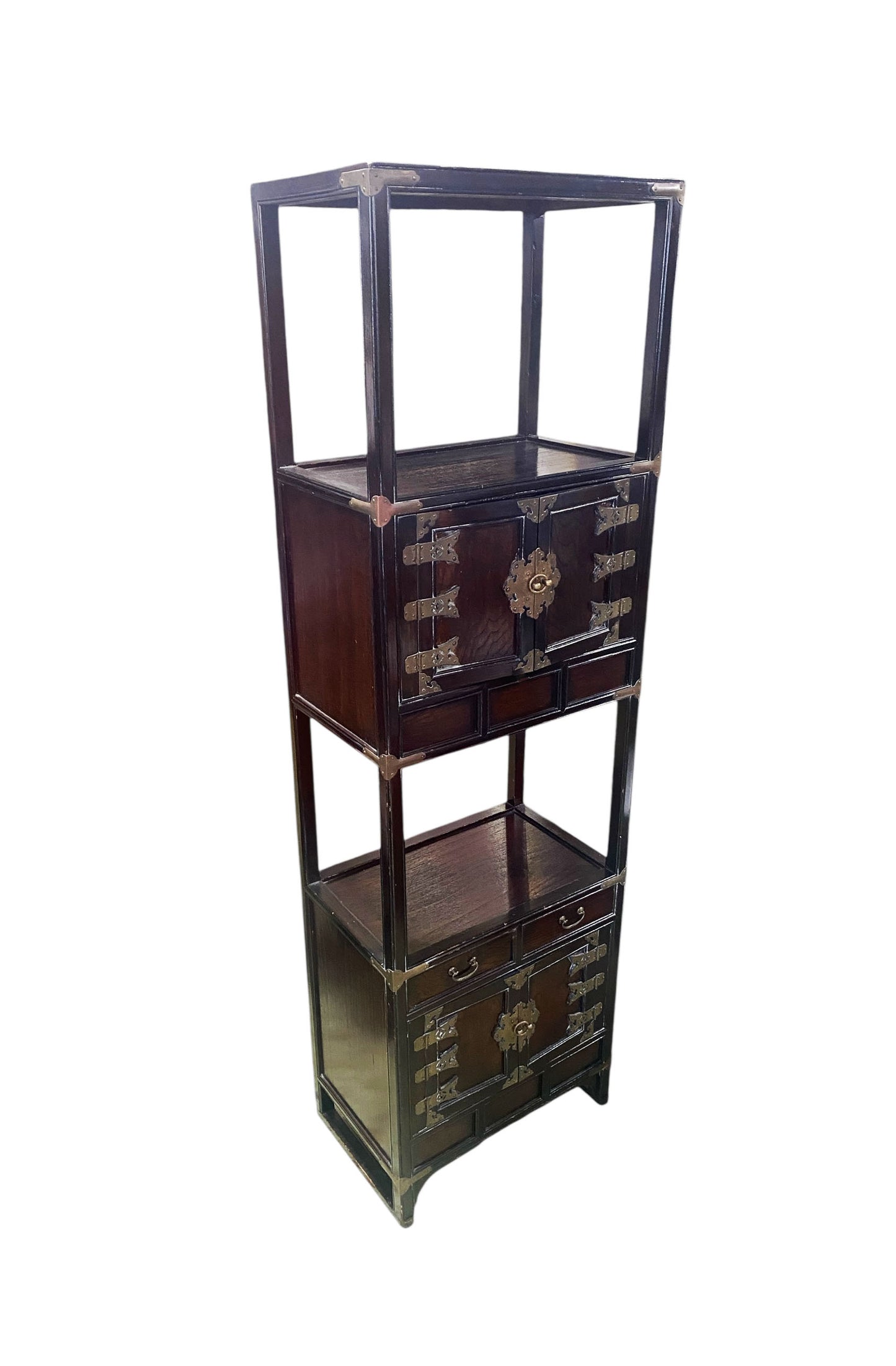 #210 Old circa 1930 Korean Book Shelf Etagere 66" H