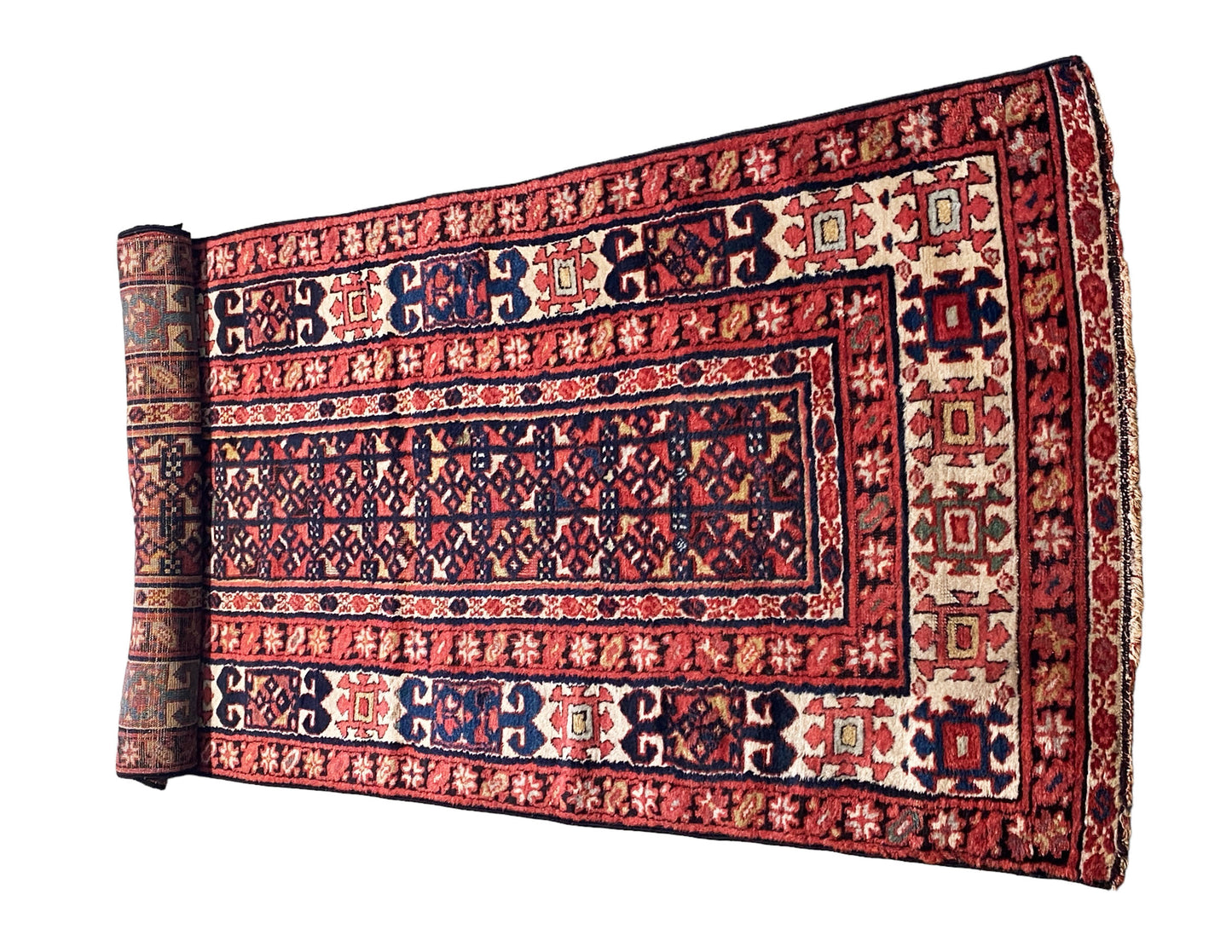 #5946 Antique Kurdish Handmade Allover Pattern Wool Runner