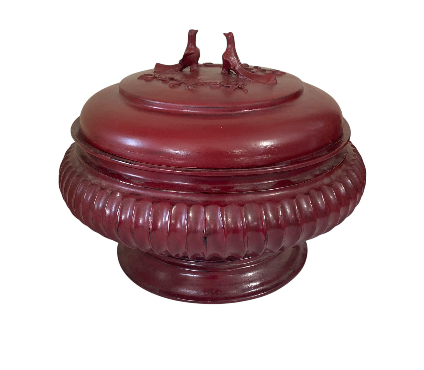 #6369 Vintage  Burmese Decorative Lacquerware Temple Offering Box /Vessel 11" H