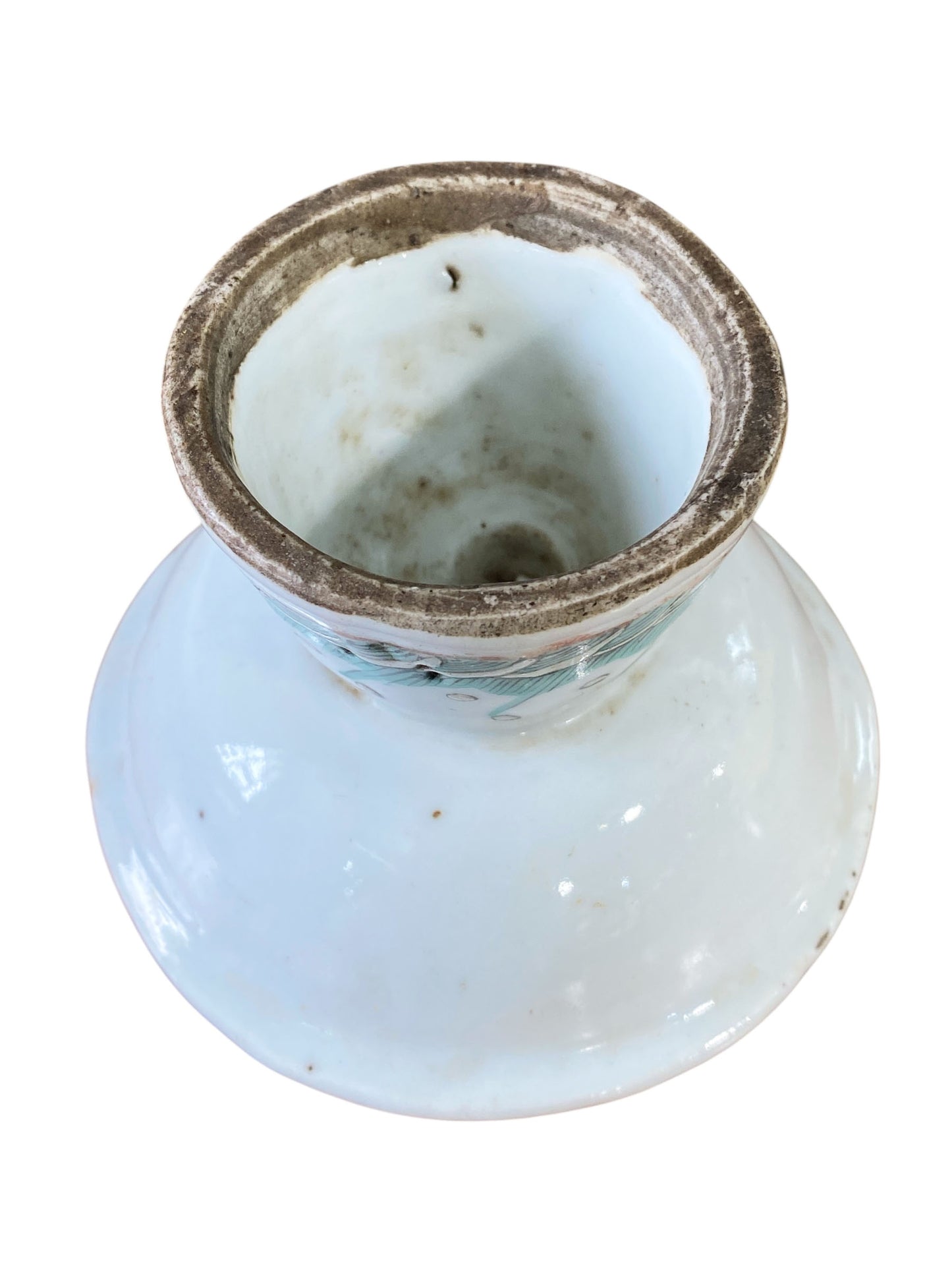 #6841 Antique Chinese Porcelain Famille Rose Lobed Footed Bowl 19th Century