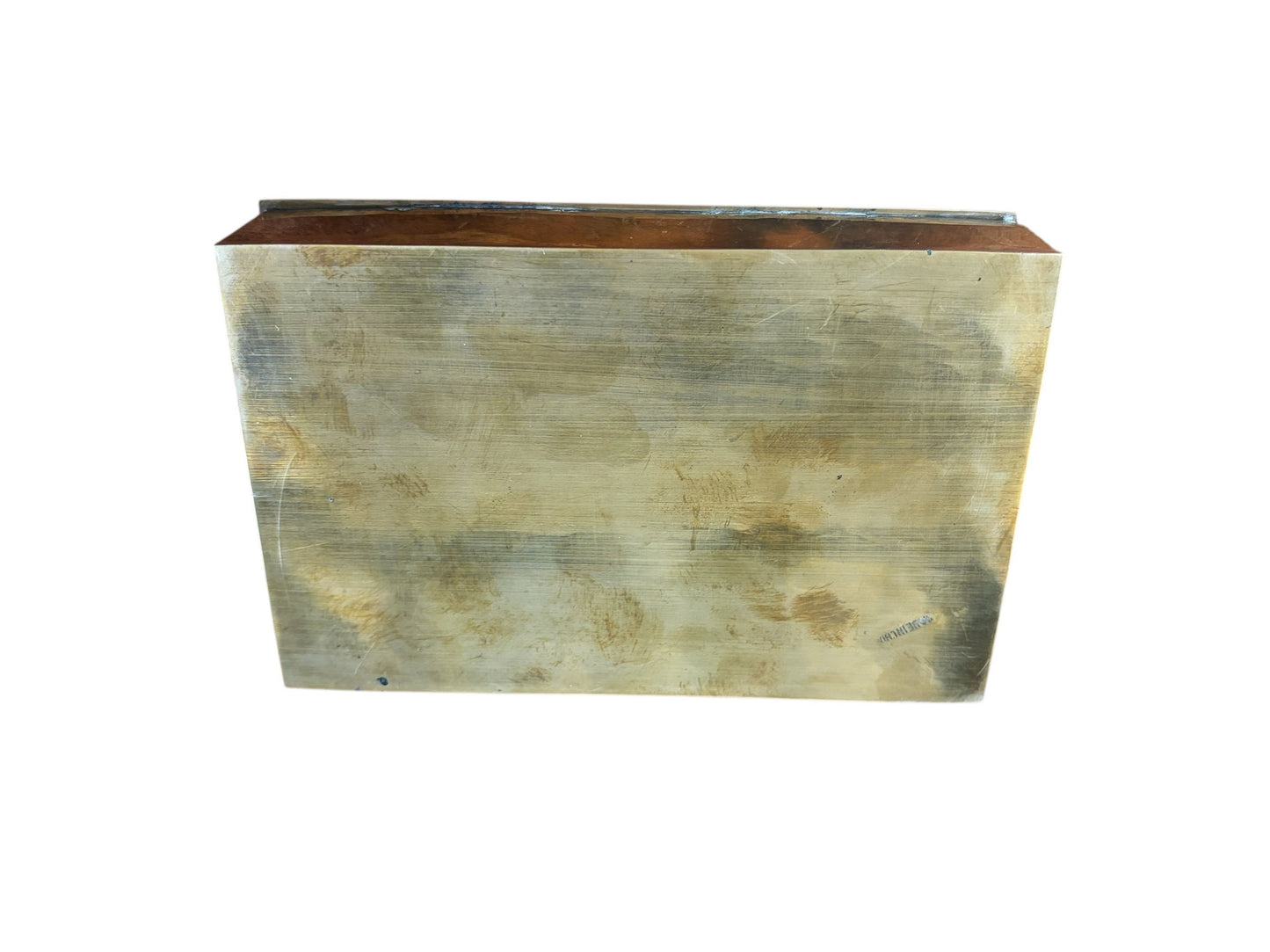 #630 Vintage Chinoiserie  Enamel Repousse on Brass Hinged Chinese Box