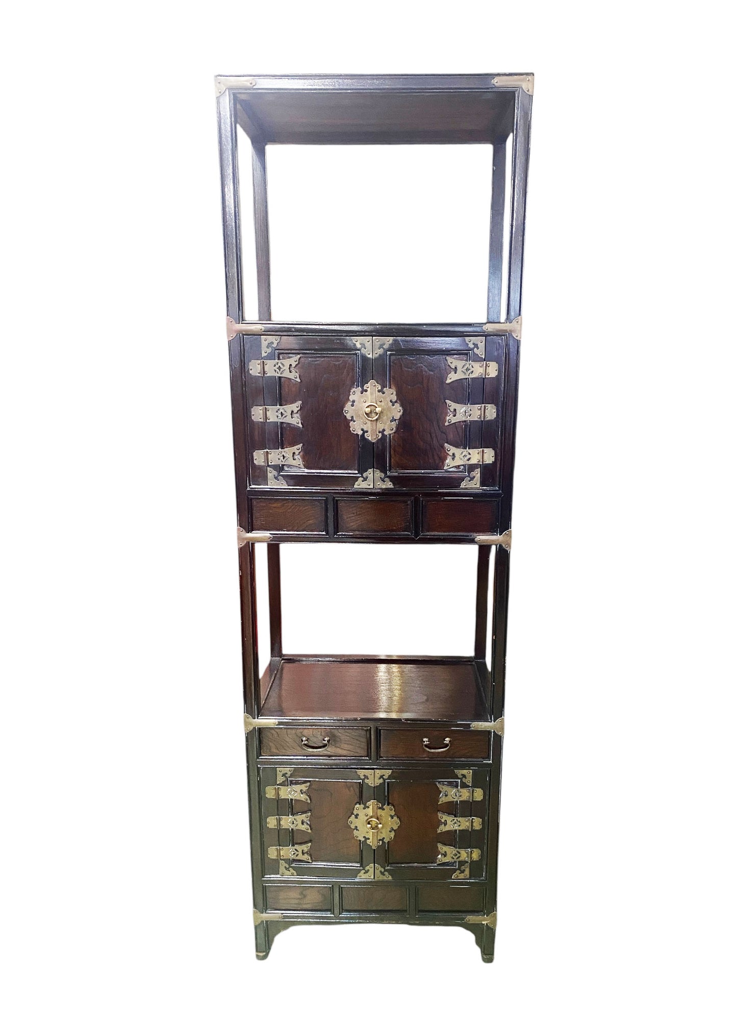 #210 Old circa 1930 Korean Book Shelf Etagere 66" H