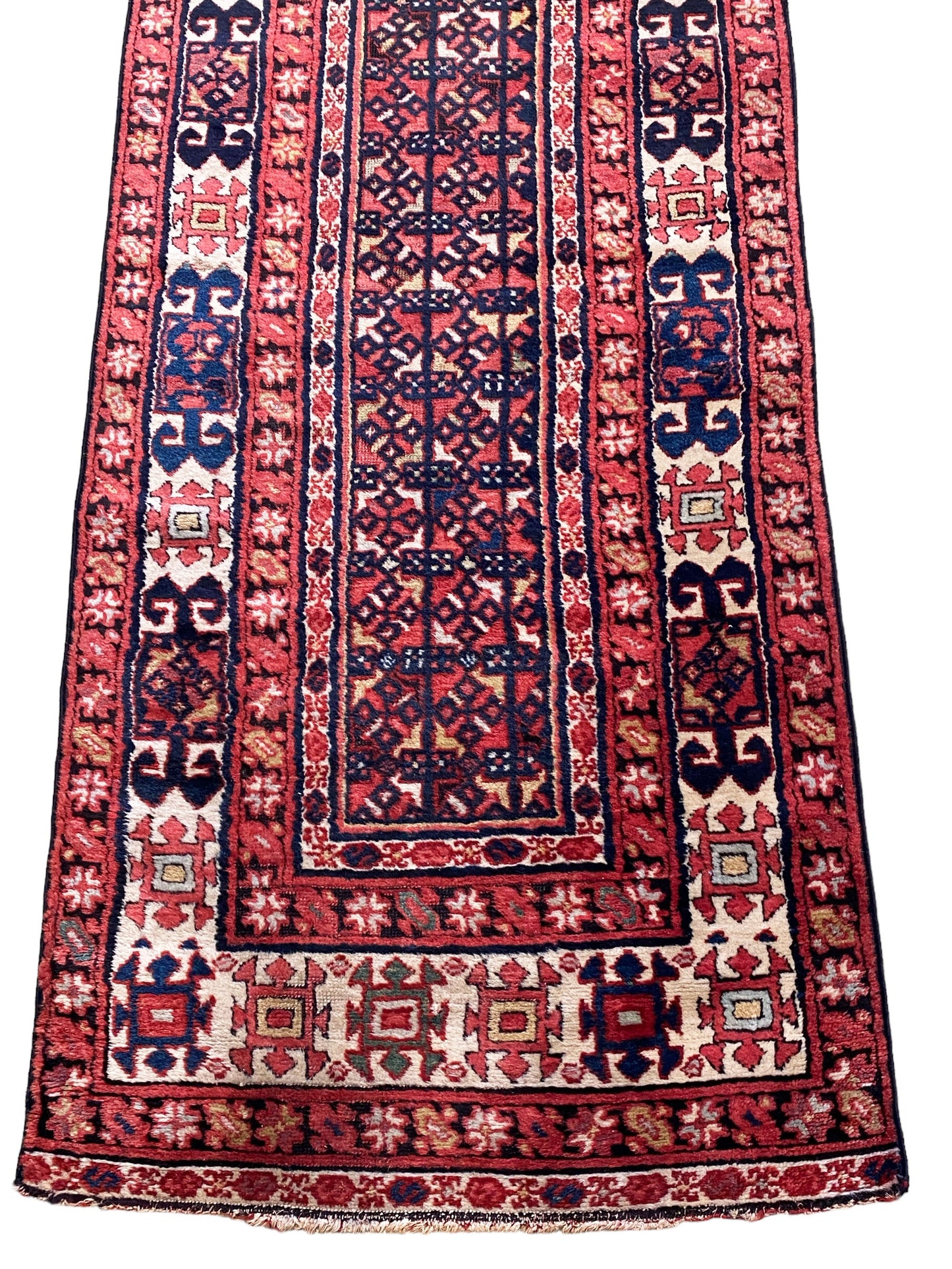 #5946 Antique Kurdish Handmade Allover Pattern Wool Runner