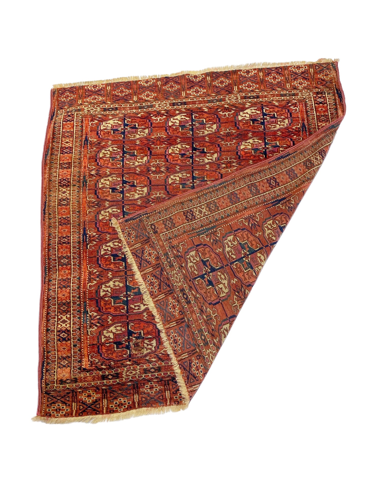 #155 Antique circa 1900 Fine Tribal Turkmen Tekke  Wool Rug 3'4"