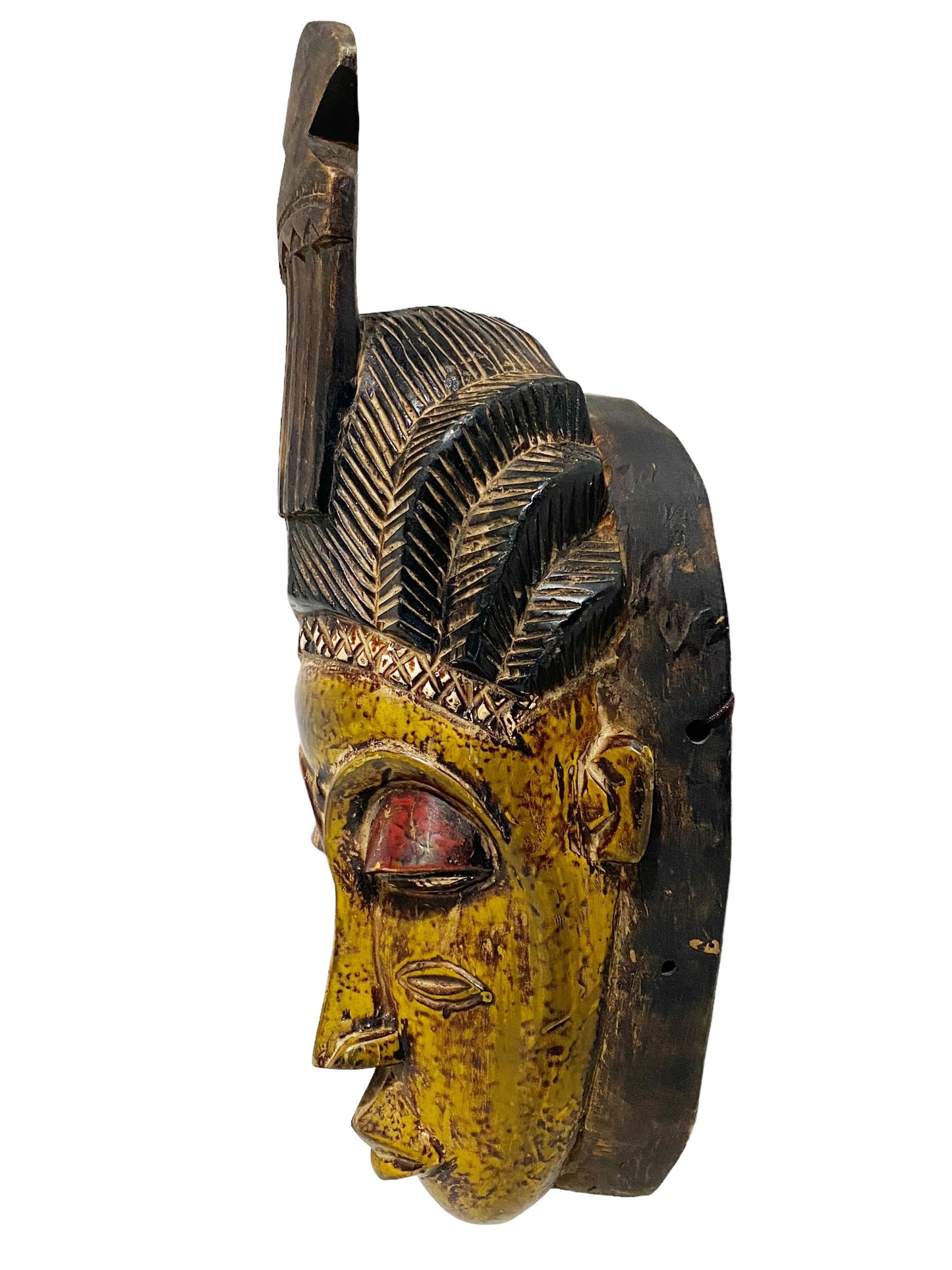 #1704 Superb African Guru Portrait Mask Cote d'Ivoire  16.5" by 6.5"