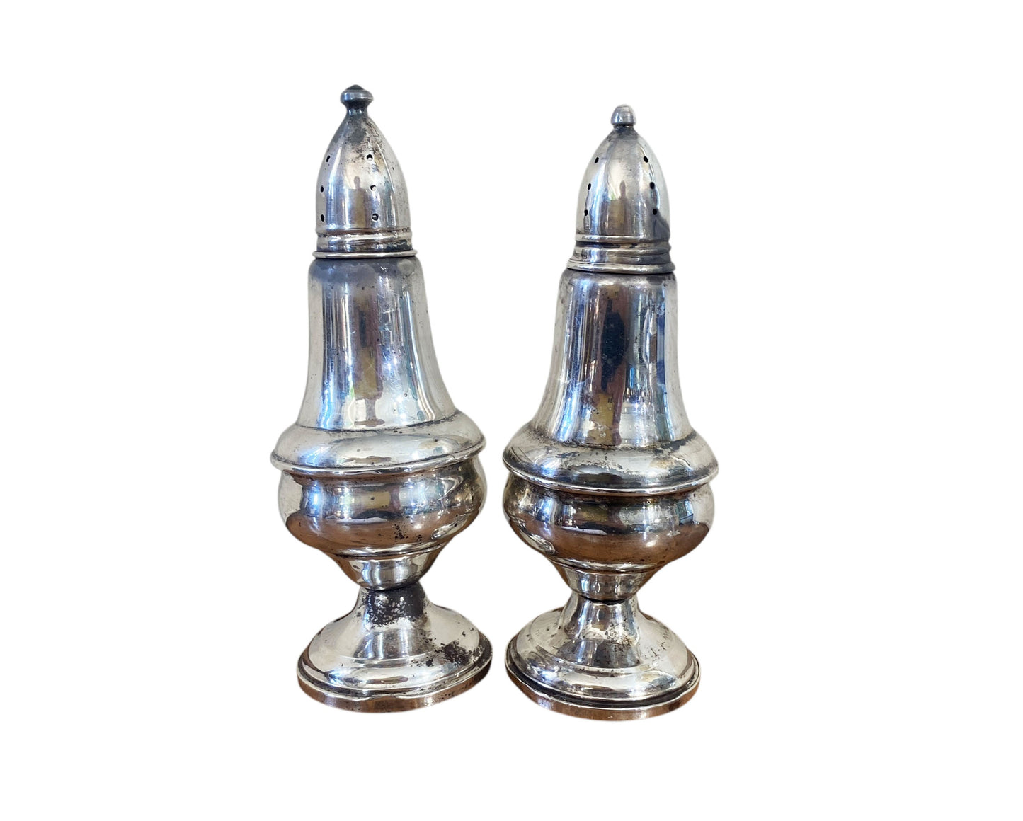 #295/194 Vintage Sterling Silver Weighted Glass Lined Salt or Pepper ShakersS/4