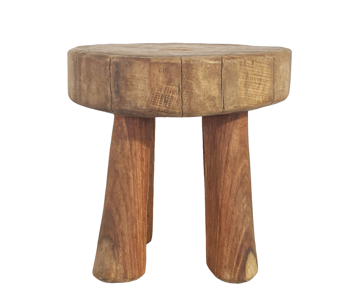 #7278 African Vintage Carved Wood Milk Stool Hehe Gogo People Tanzania 10.5" H