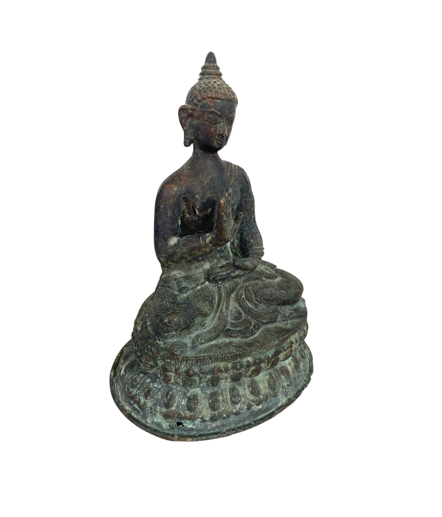 #6212 Old Asian Bronze Buddha 6" H