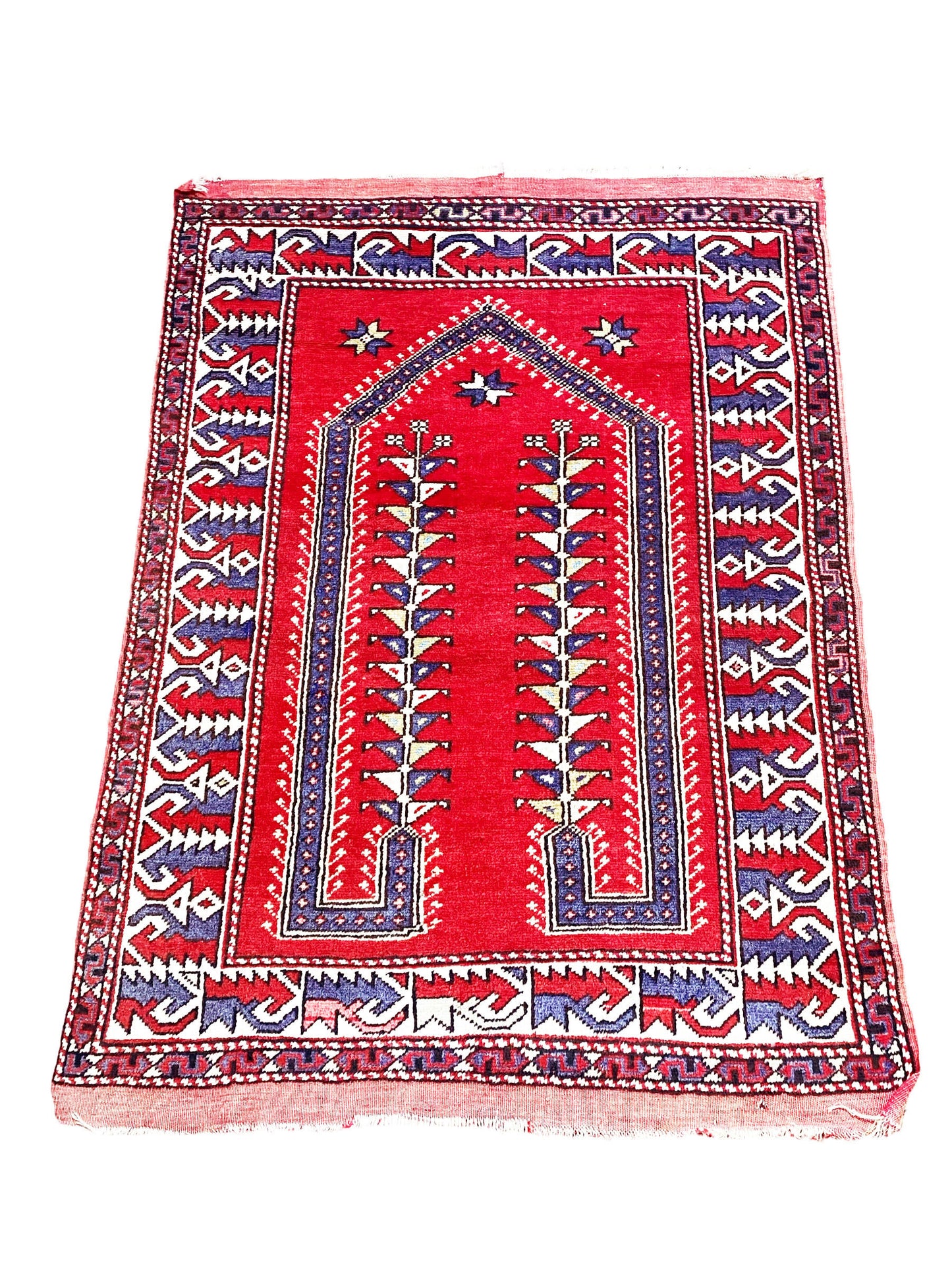 #3709  Caucasian Kazak Prayer Rug 4'4" by 3'2"