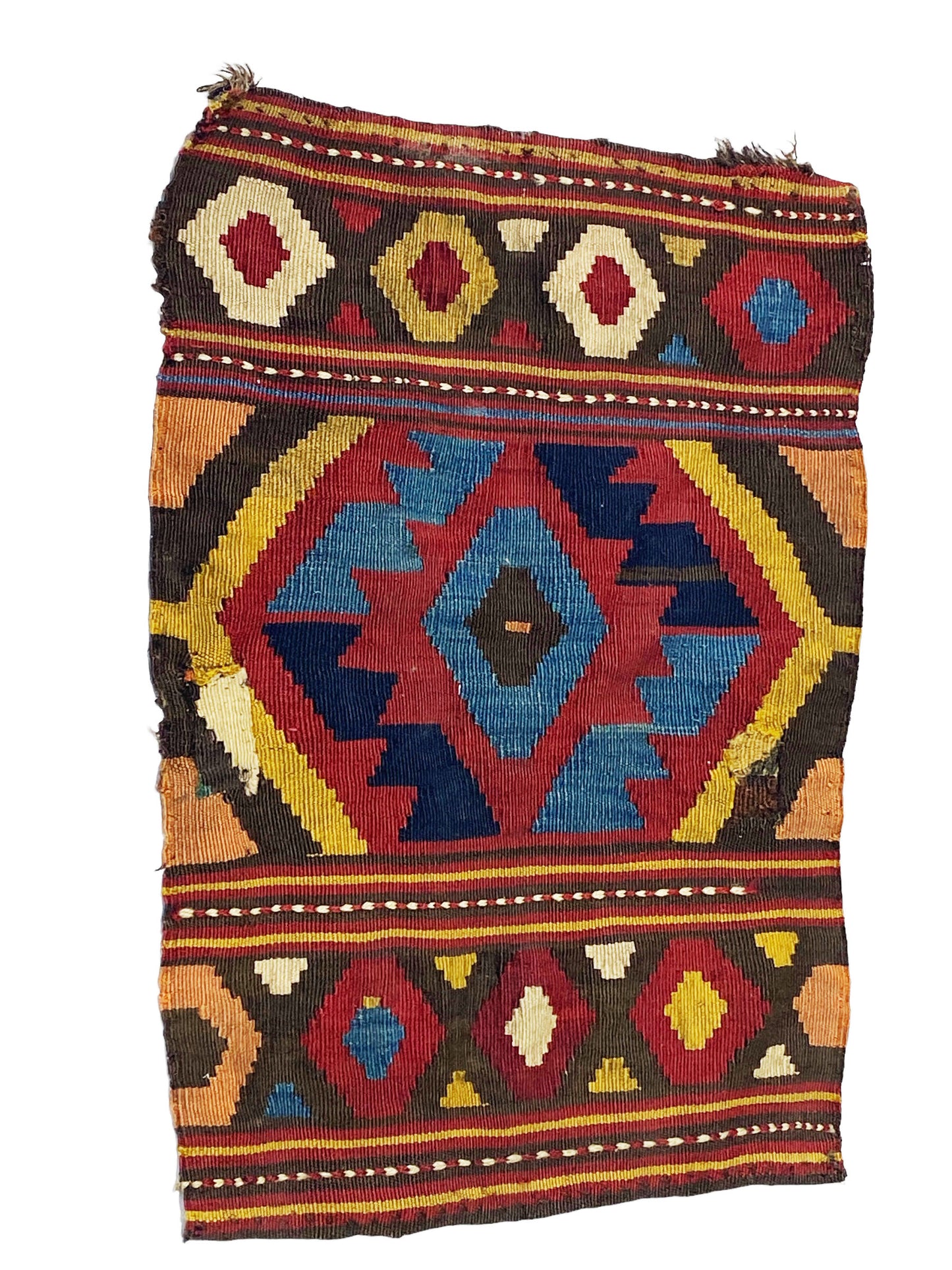 #7178 Antique and Rare Small Tribal  Caucasian Kuba Kilim 2' by 1'41"