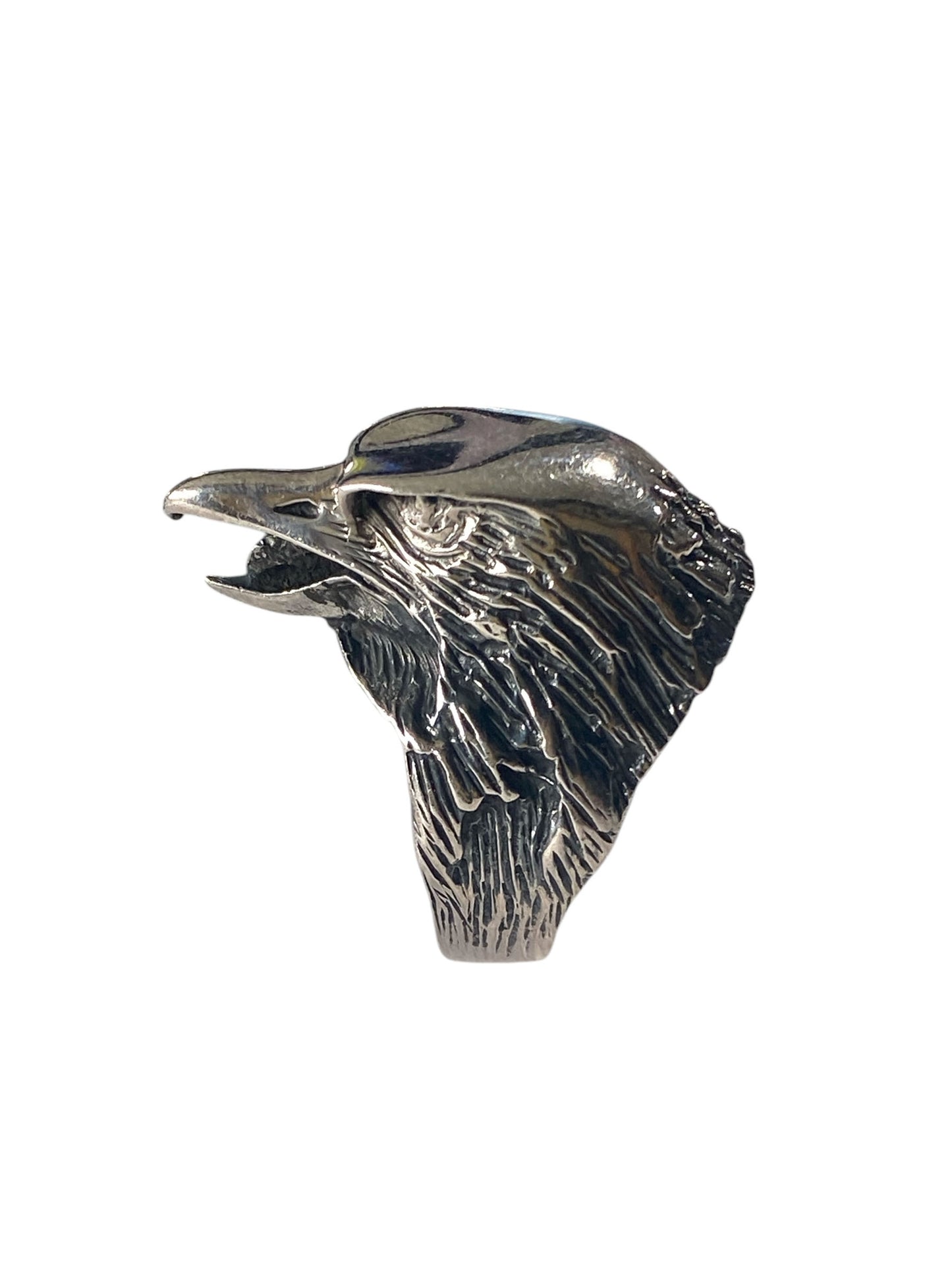 #6329 Vintage Sterling Silver Eagle  Head Ring  Size 7