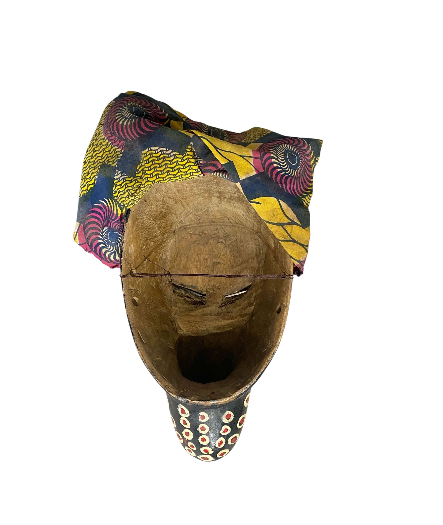 #1133 Vtg African Lg  Colorful  Leopard Mask Bozo Bamana 16" H