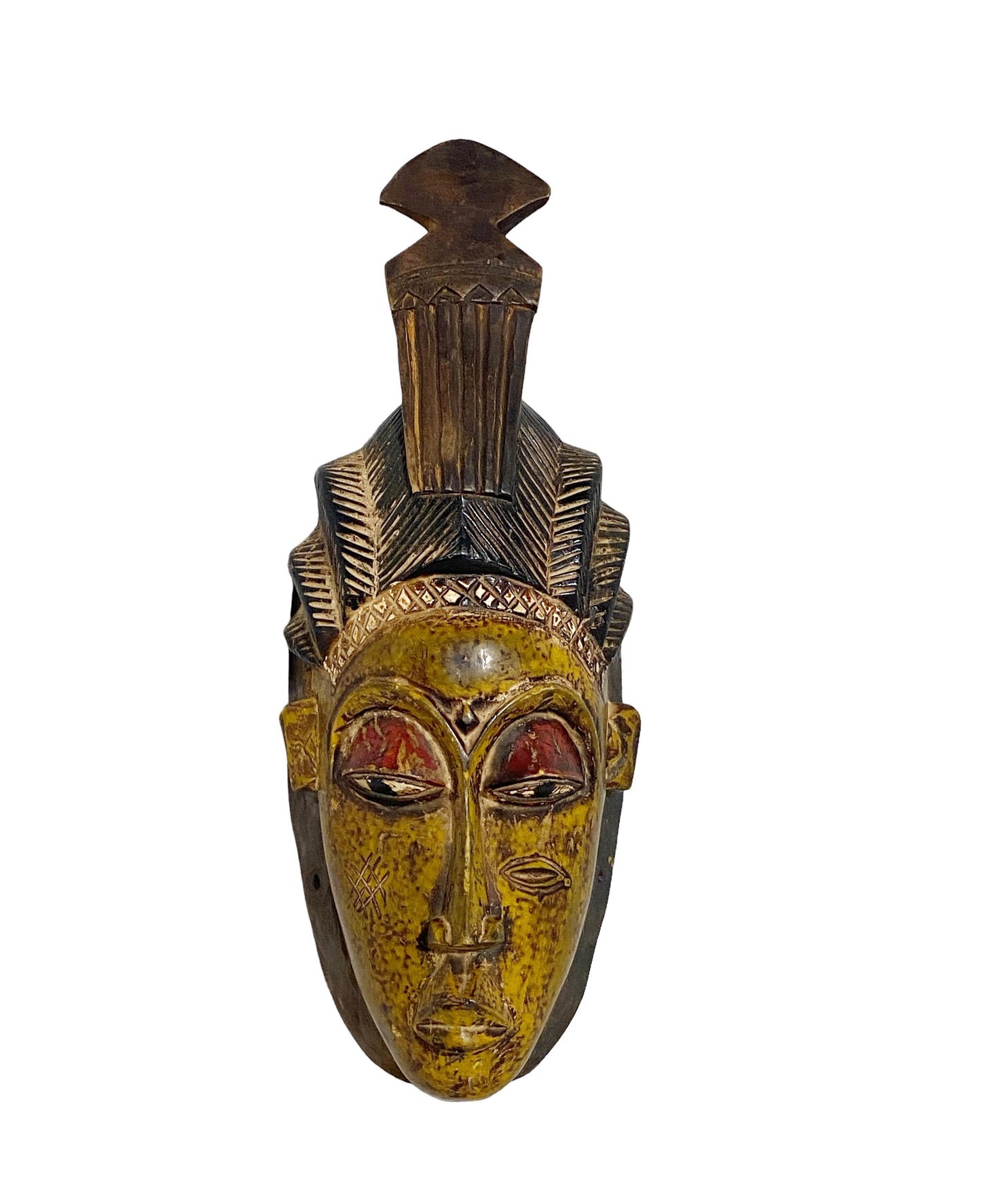 #1704 Superb African Guru Portrait Mask Cote d'Ivoire  16.5" by 6.5"