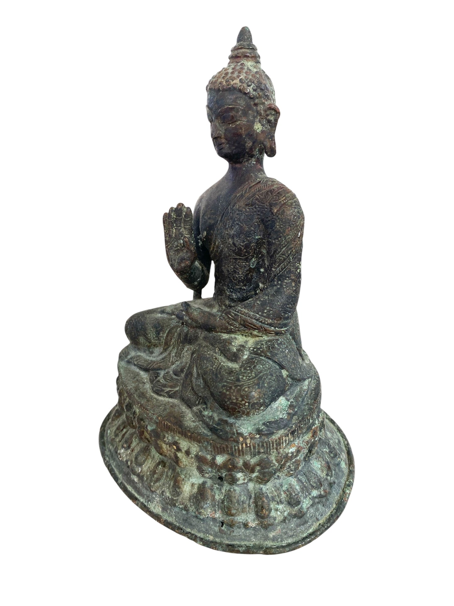 #6212 Old Asian Bronze Buddha 6" H