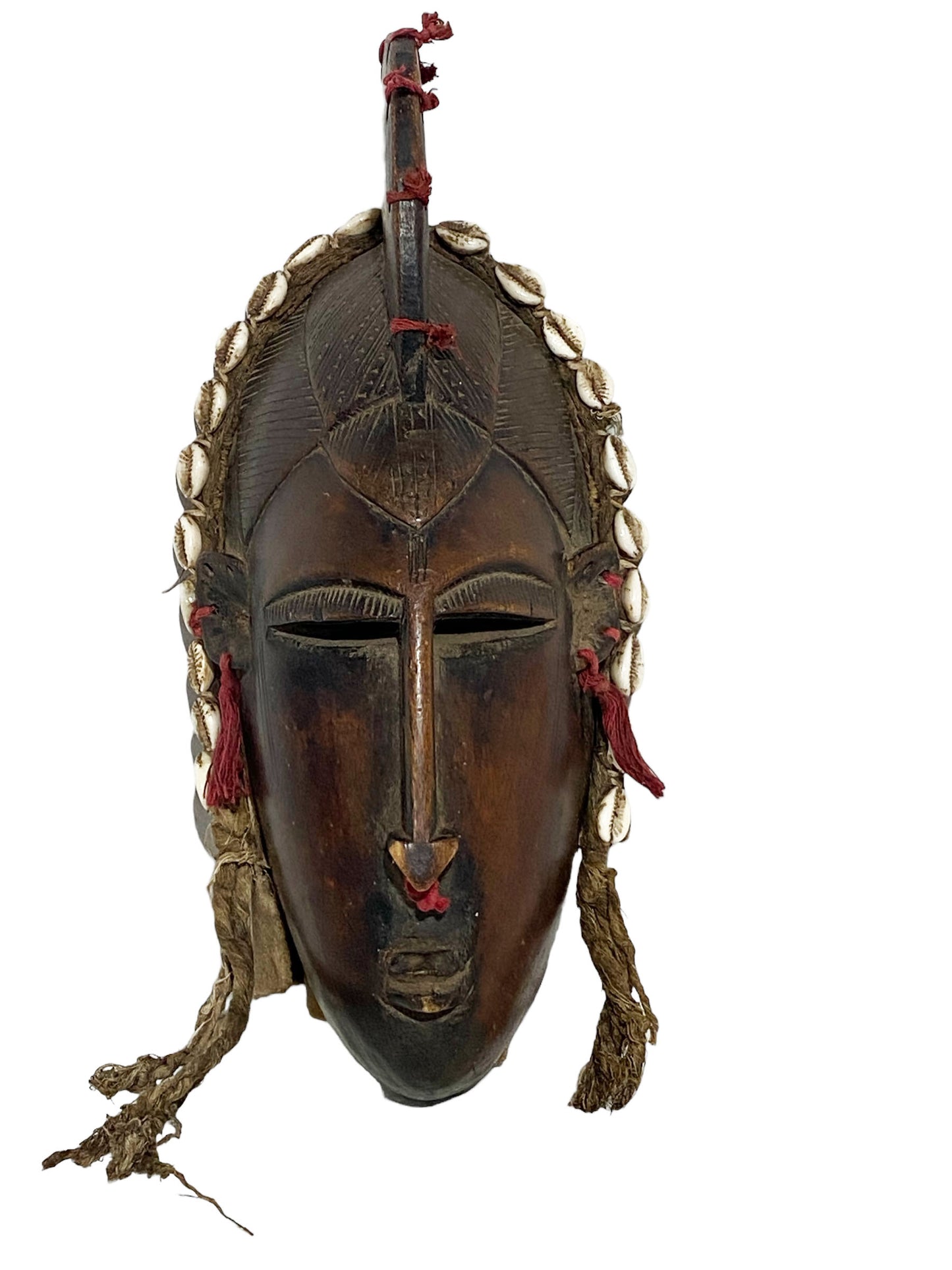 #3890 Superb African  Baule Portrait Mask Cote D'ivoire 12.5" H