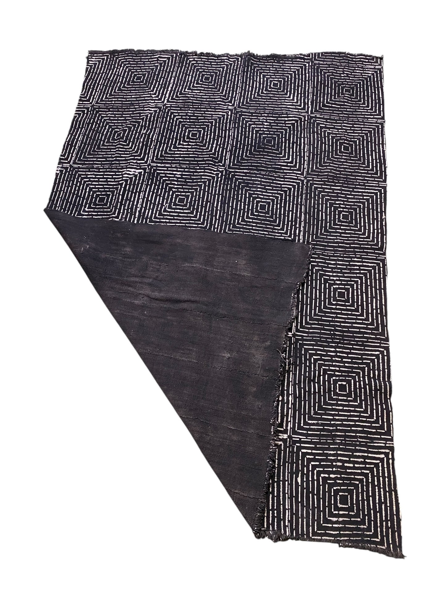 # 7308 African Black and White Mud Cloth Textile Mali  61"