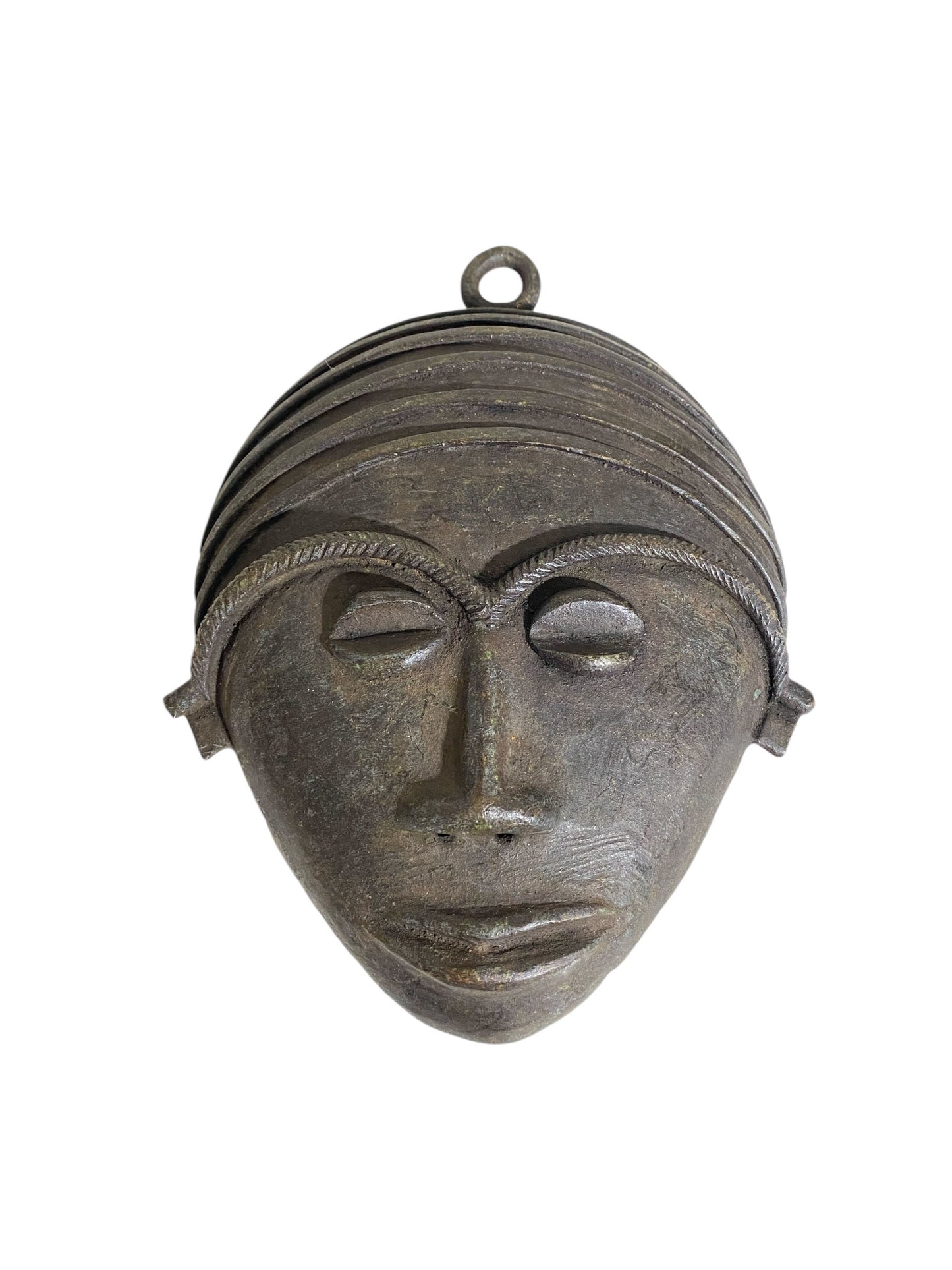 # 6257 African Baule Bronze Passport Mask 7.25" h