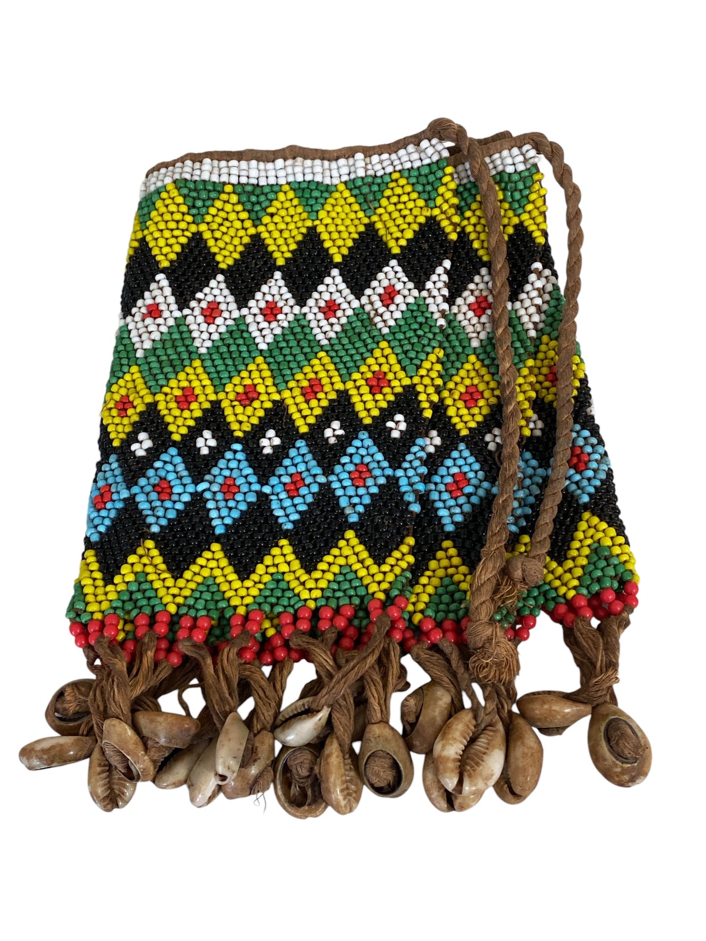 #5752 Ceremonial Skirt Kirdi Beaded Cache Sex Pikuran Cameroon 19" w