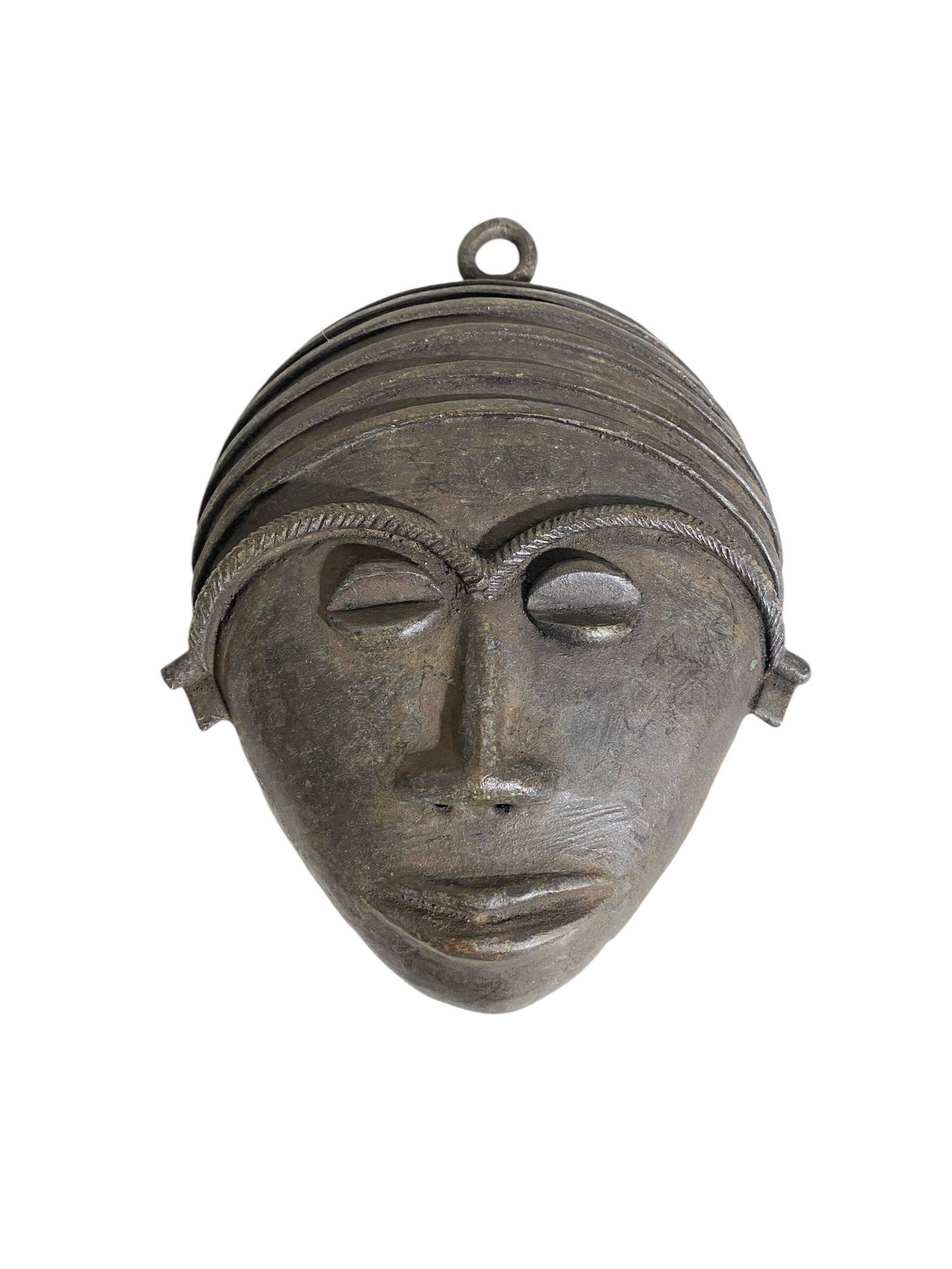 # 6257 African Baule Bronze Passport Mask 7.25" h