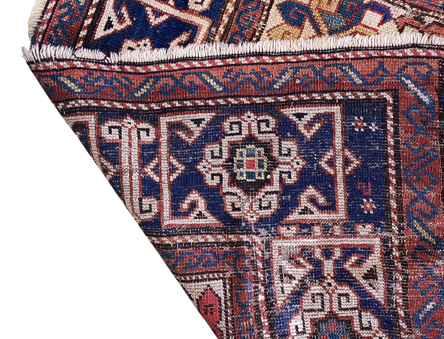 #517 19th Century Tribal Antique Caucasian Avar Dagestan  Rug,  Caucasus 3.5'by 5.2'