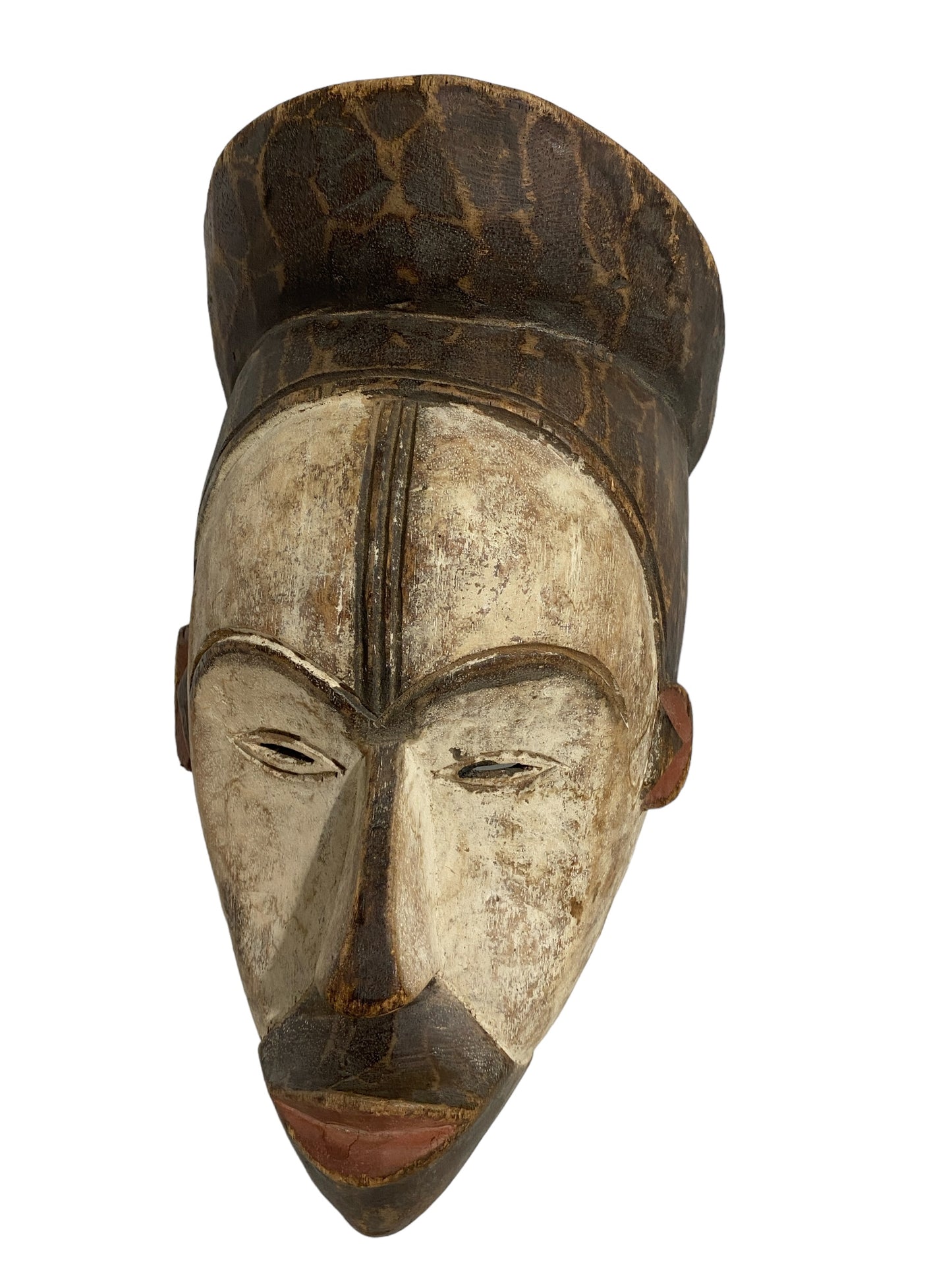 #3662 African  Tribal  Royalty  Igbo  Male Mask Nigeria 14.25 " H