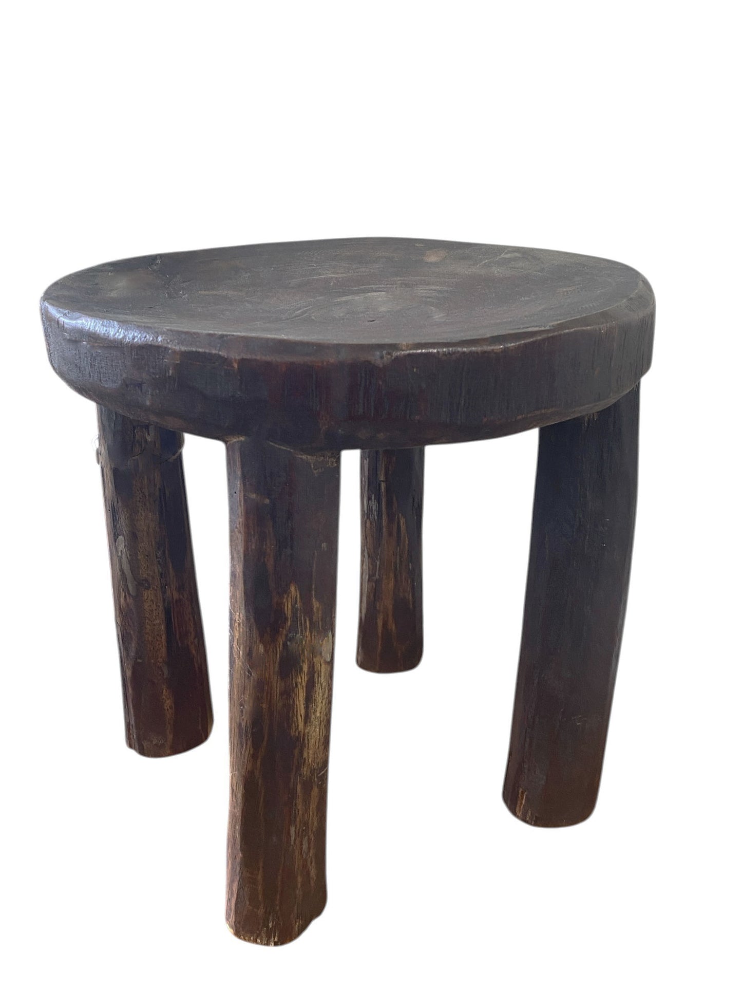 #6659/333 African Vintage Carved Wood Milk Stool Hehe Gogo People Tanzania 11.5" H