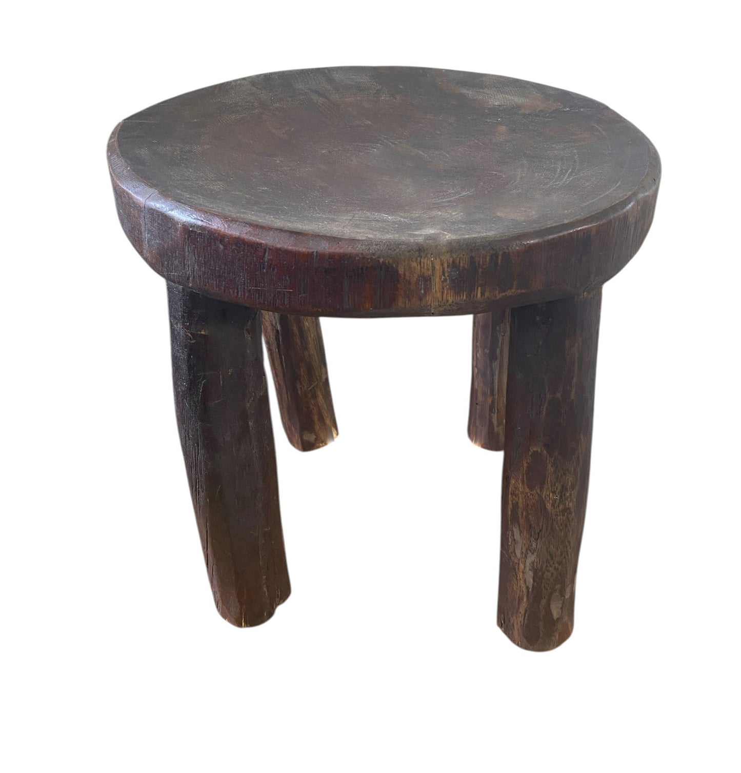 #6659/333 African Vintage Carved Wood Milk Stool Hehe Gogo People Tanzania 11.5" H