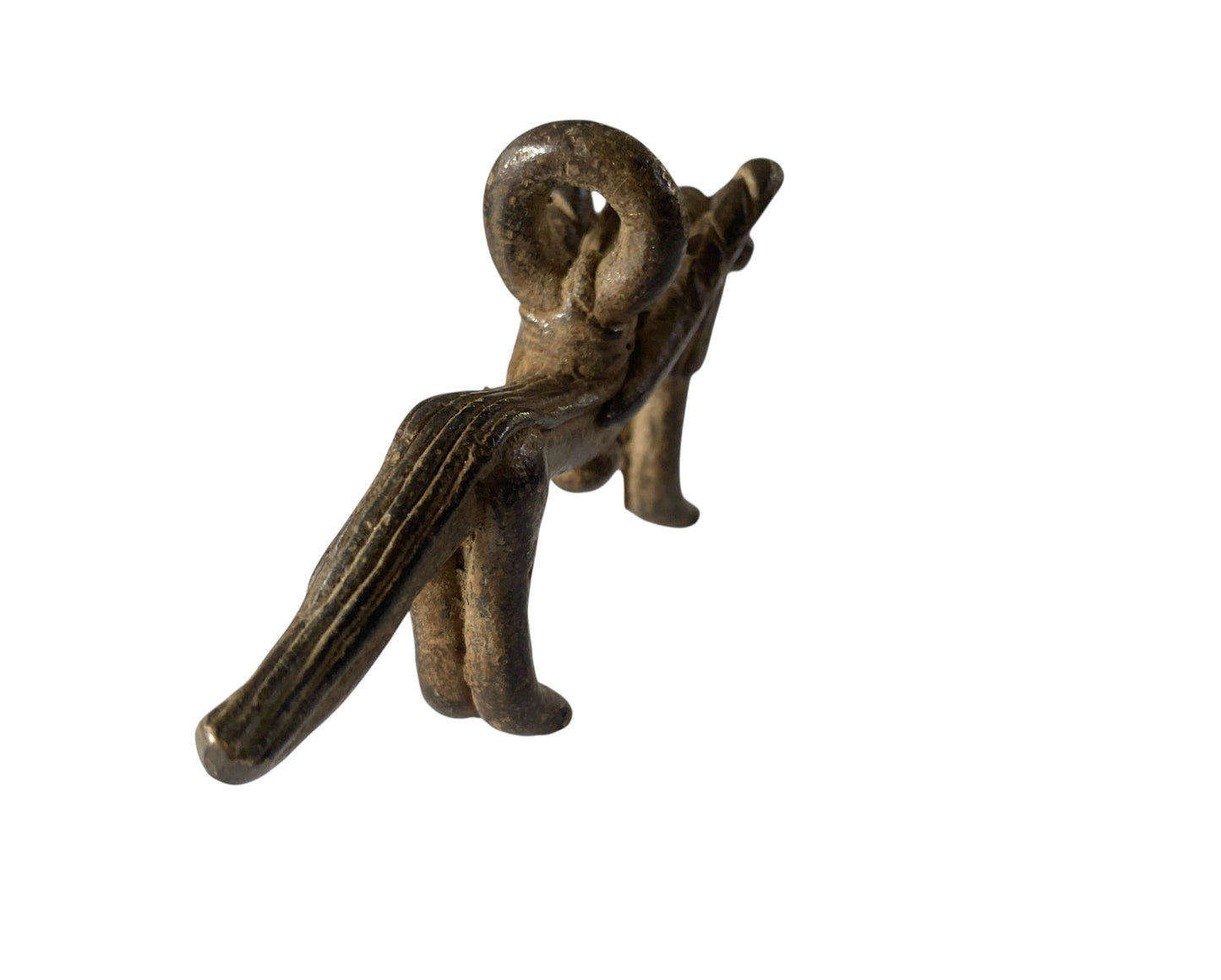 #1179 Vtg  Gan Bronze Amulet Pendant/gold Weight / Ornate Ram Burkina Faso