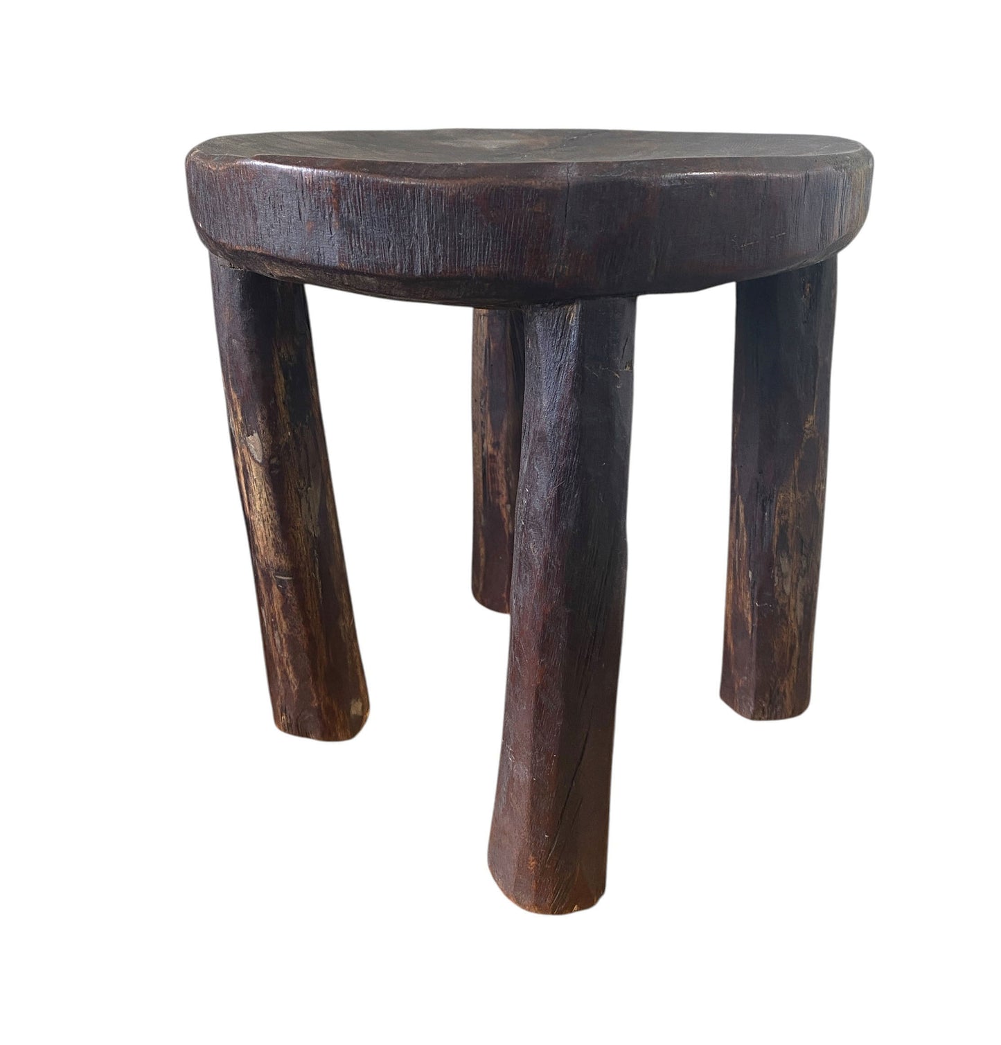 #6659/333 African Vintage Carved Wood Milk Stool Hehe Gogo People Tanzania 11.5" H