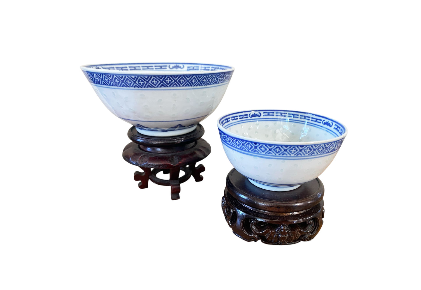 #517/568 Chinoiserie  Solid  Wood set of two Stands