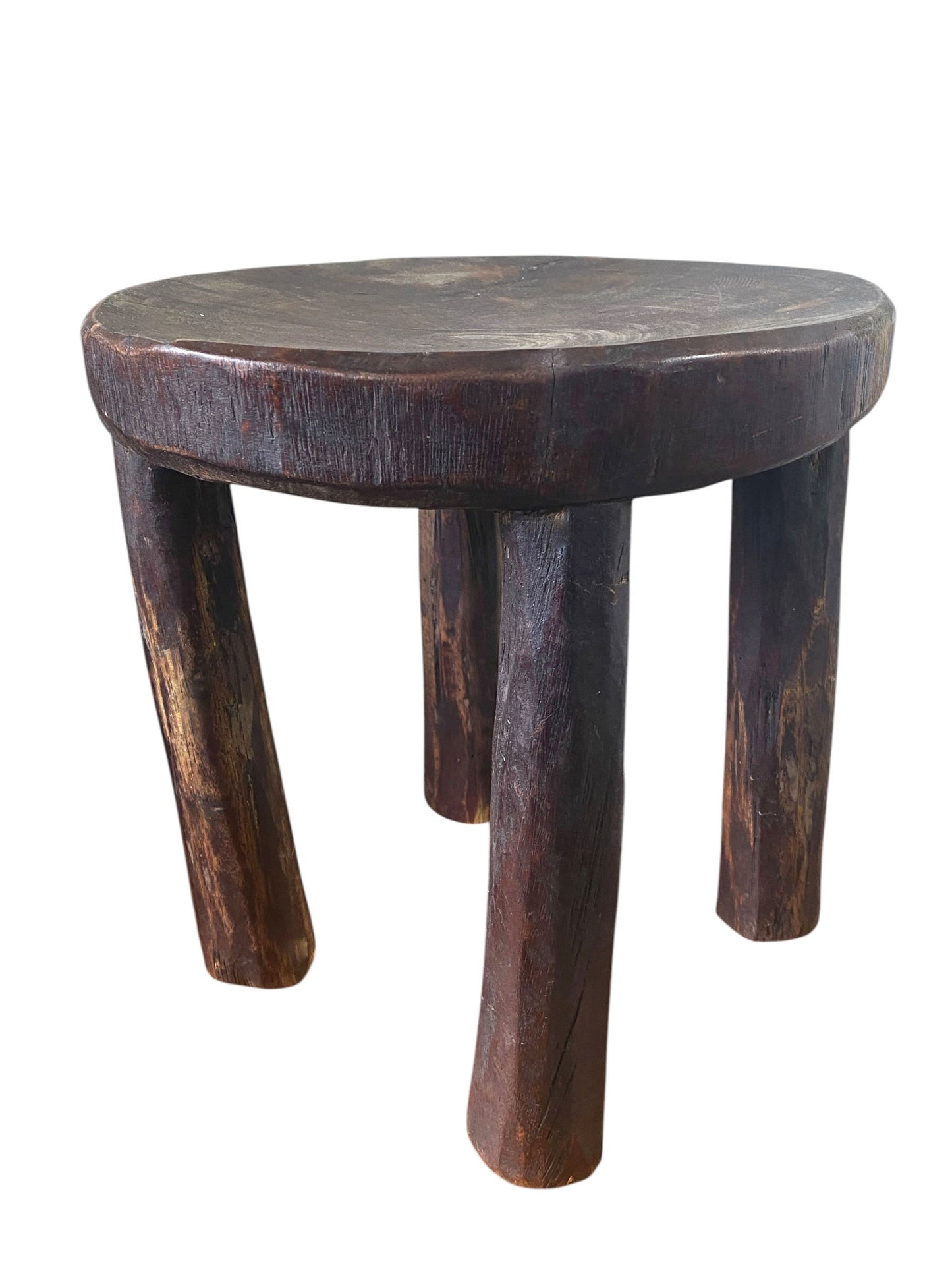 #6659/333 African Vintage Carved Wood Milk Stool Hehe Gogo People Tanzania 11.5" H
